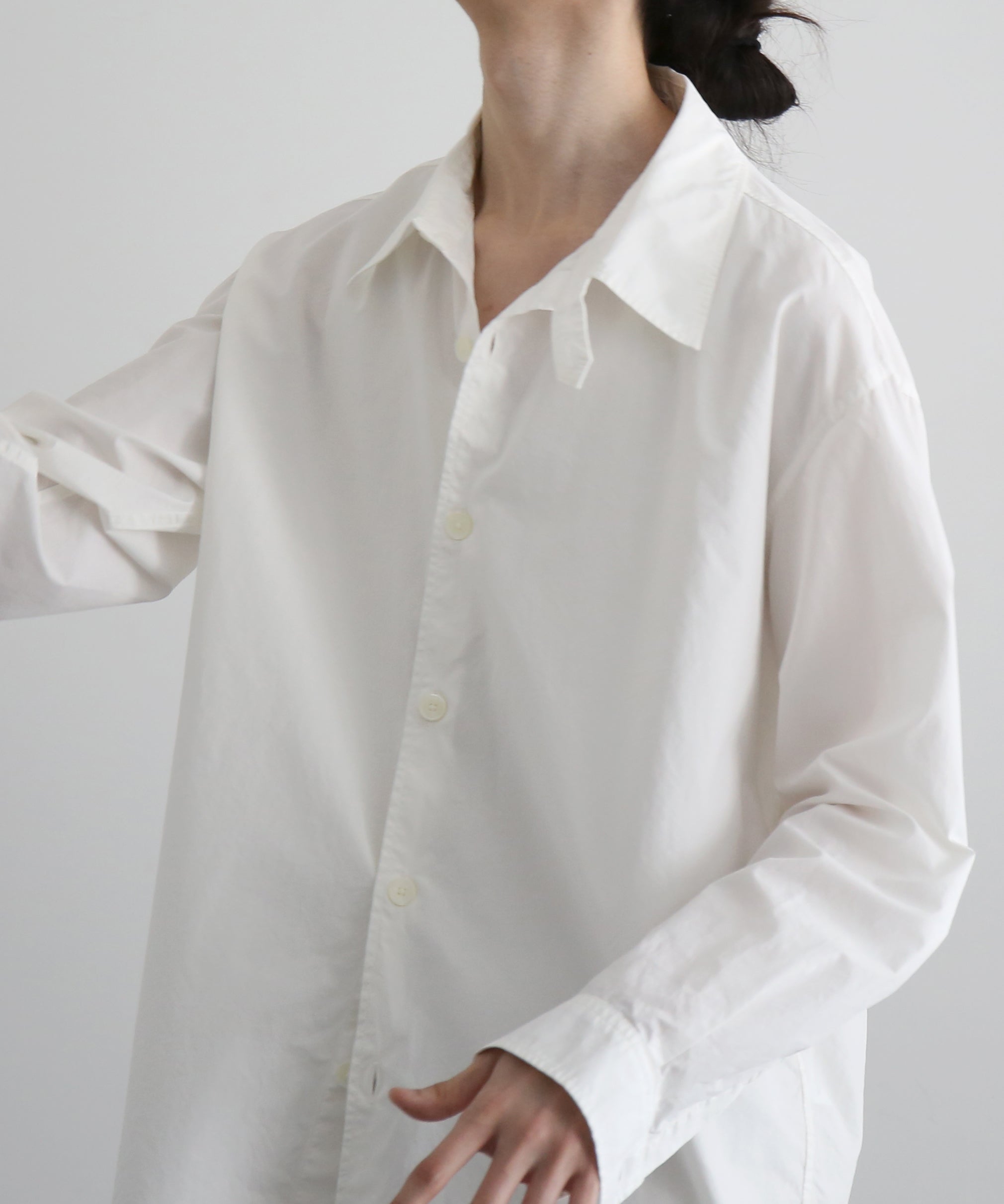 AURALEE【オーラリー】Garment-dyed finx shuttle weather shirt