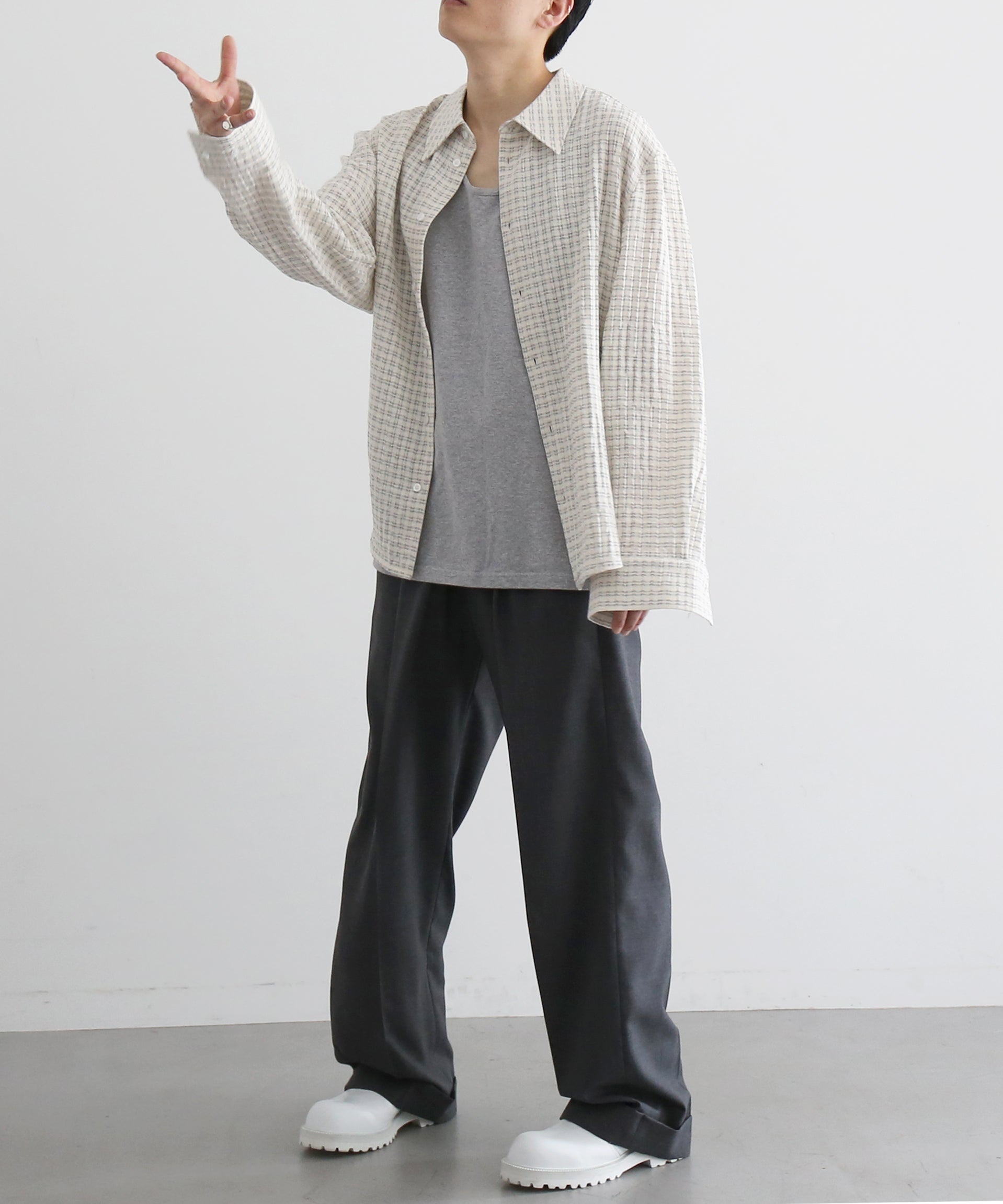 sefr Wes shirt "SUBTLE BEIGE CHECK"