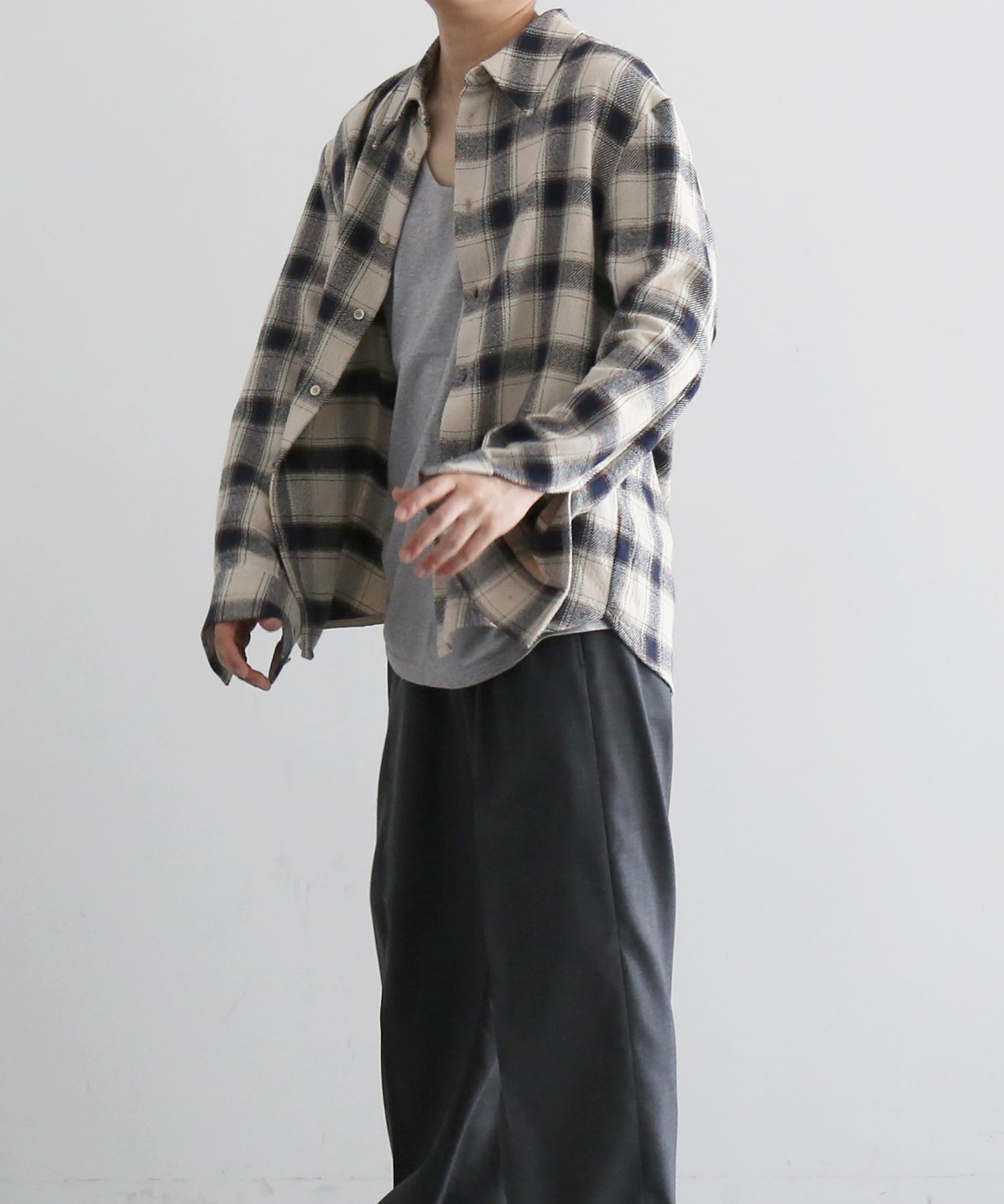 sefr Wes shirt "NAVY TABLECLOTH CHECK"