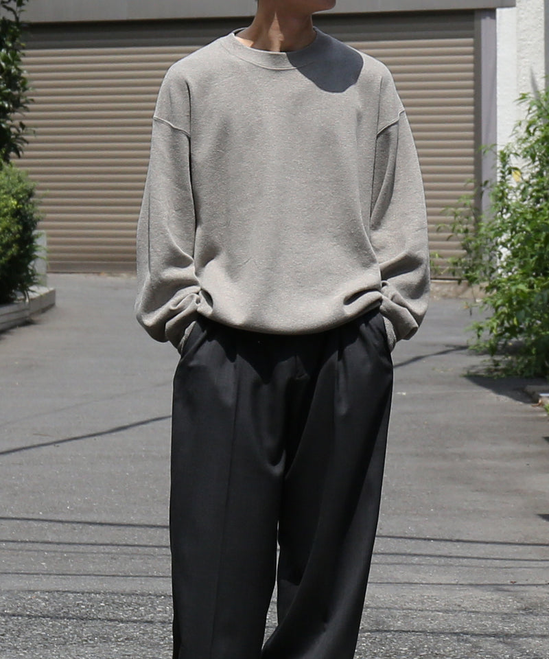 crepuscule Co/he rib sweat p/o "GRAYBEIGE"