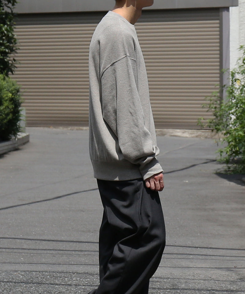 crepuscule Co/he rib sweat p/o "GRAYBEIGE"