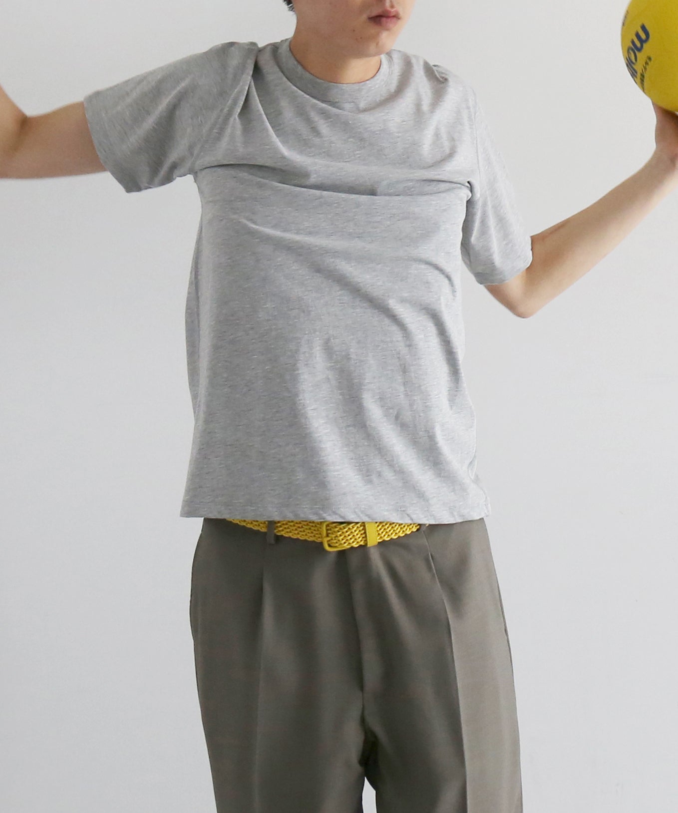 KAIKO C neck t-shirt “TOP GRAY”
