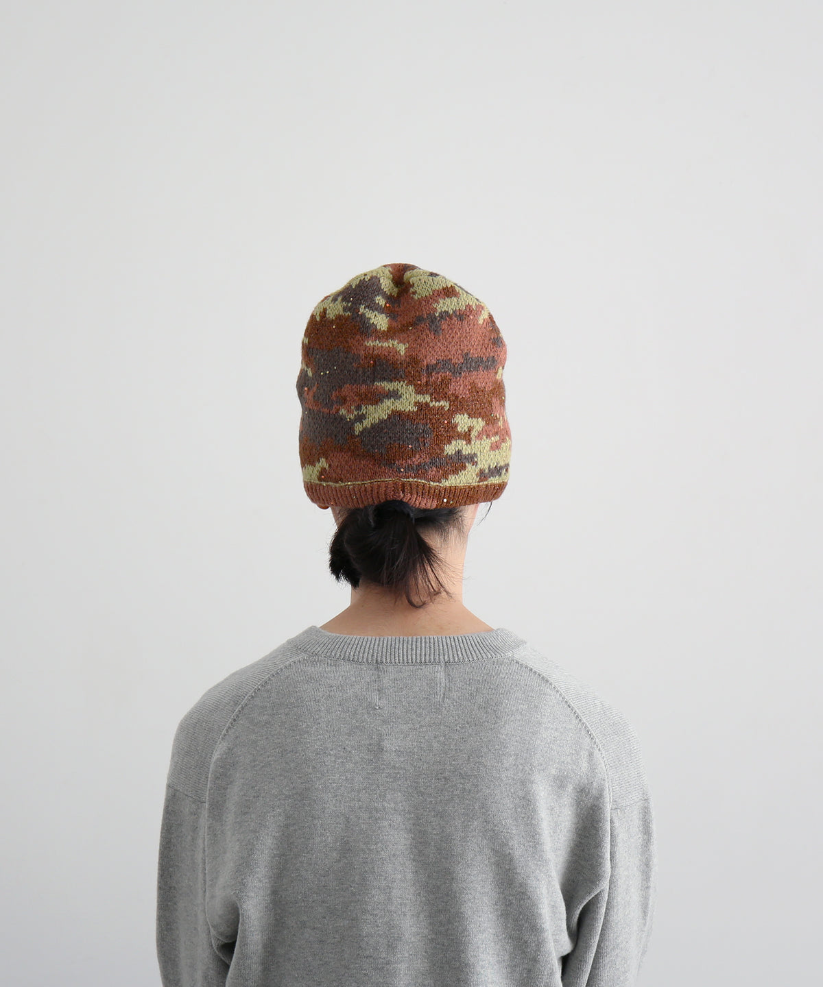 FAF(FAKE AS FLOWERS) Camo single beanie "BROWN CAMO"