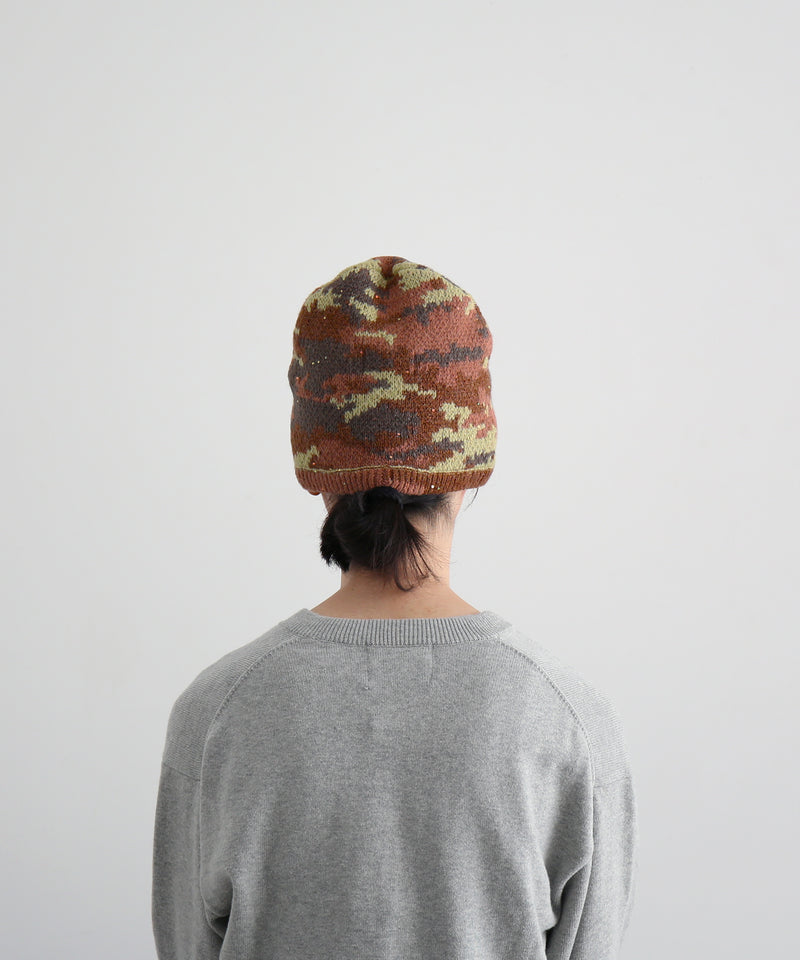 FAF(FAKE AS FLOWERS) Camo single beanie "BROWN CAMO"