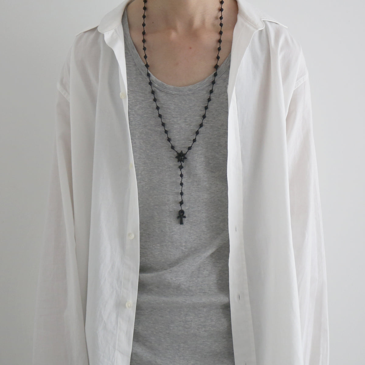 アクセサリー FAKE AS FLOWERS Akhara Necklace Black FAF(FAKE AS FLOWERS)【エフエーエフ/フェイクアスフラワーズ】Akhara