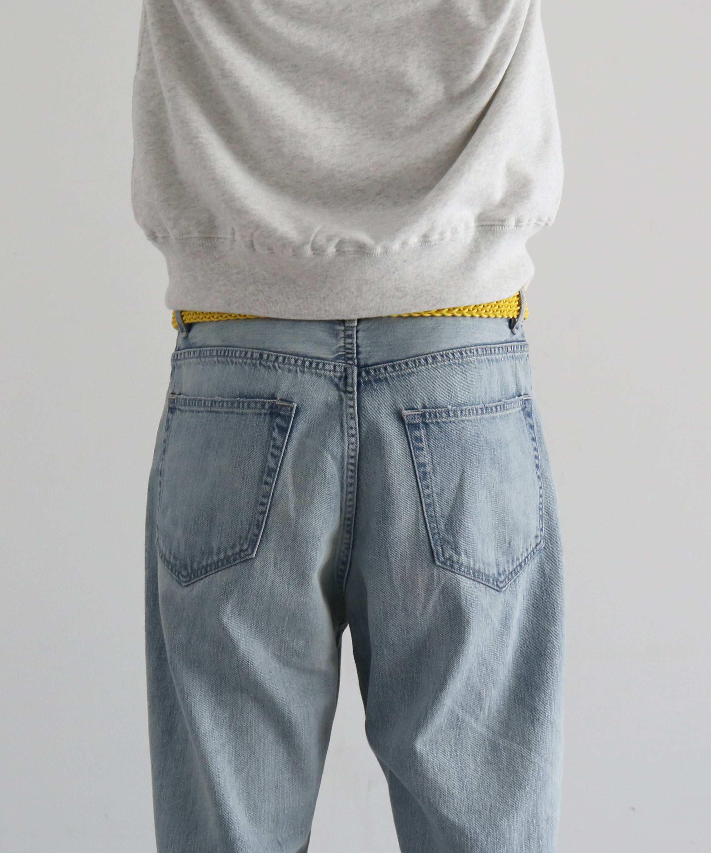 AURALEE Faded selvedge light denim wide pants "LIGHT INDIGO"