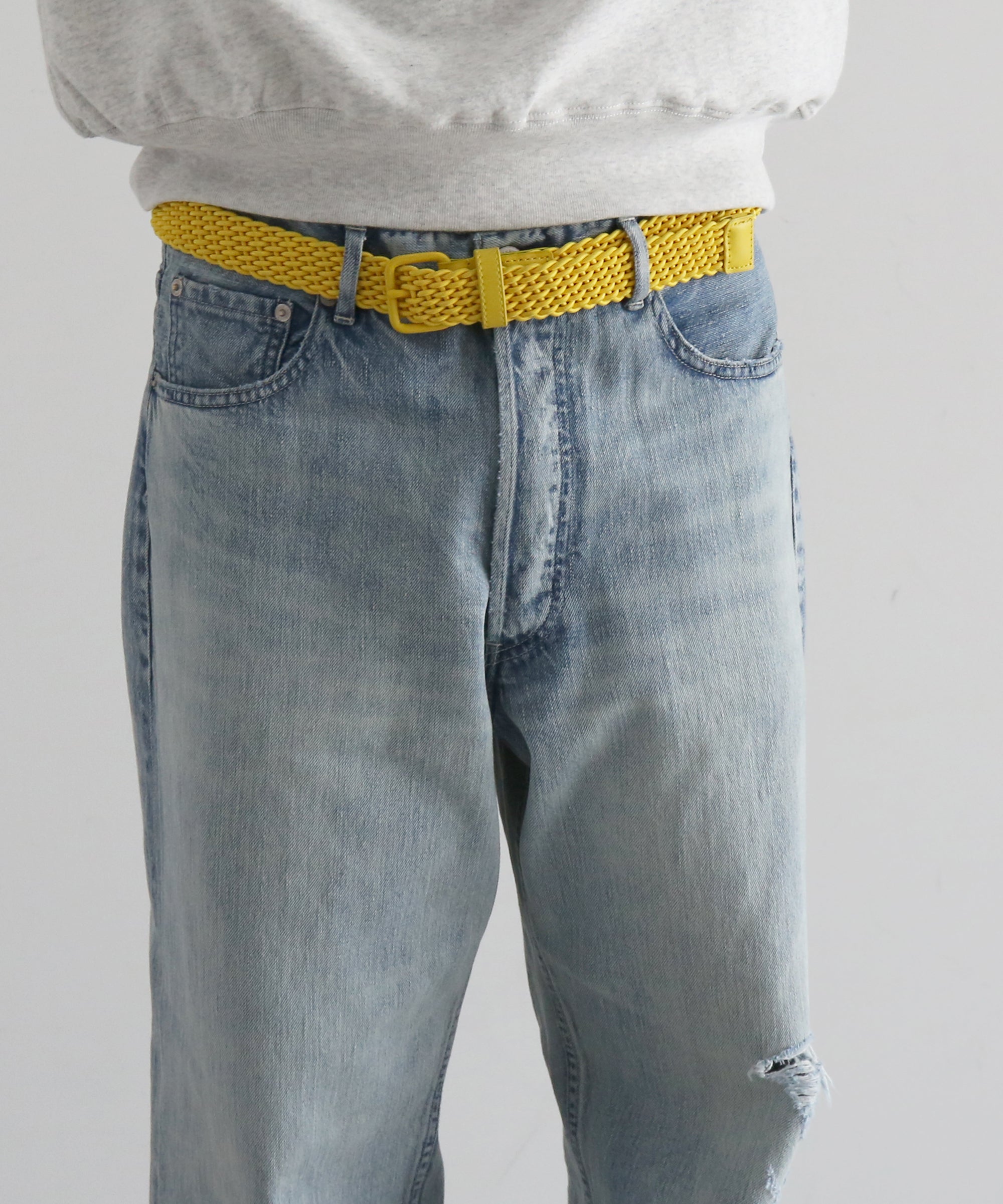 AURALEE Faded selvedge light denim wide pants "LIGHT INDIGO"