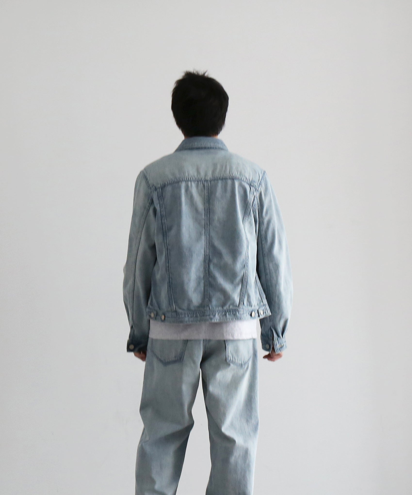 AURALEE Faded selvedge light denim blouson "LIGHT INDIGO"