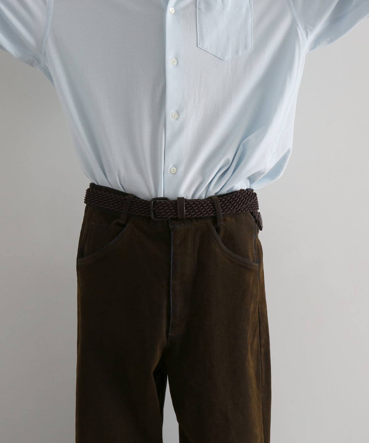 VOAAOV Pigment Cupro 5-pocket pants "CAMEL"