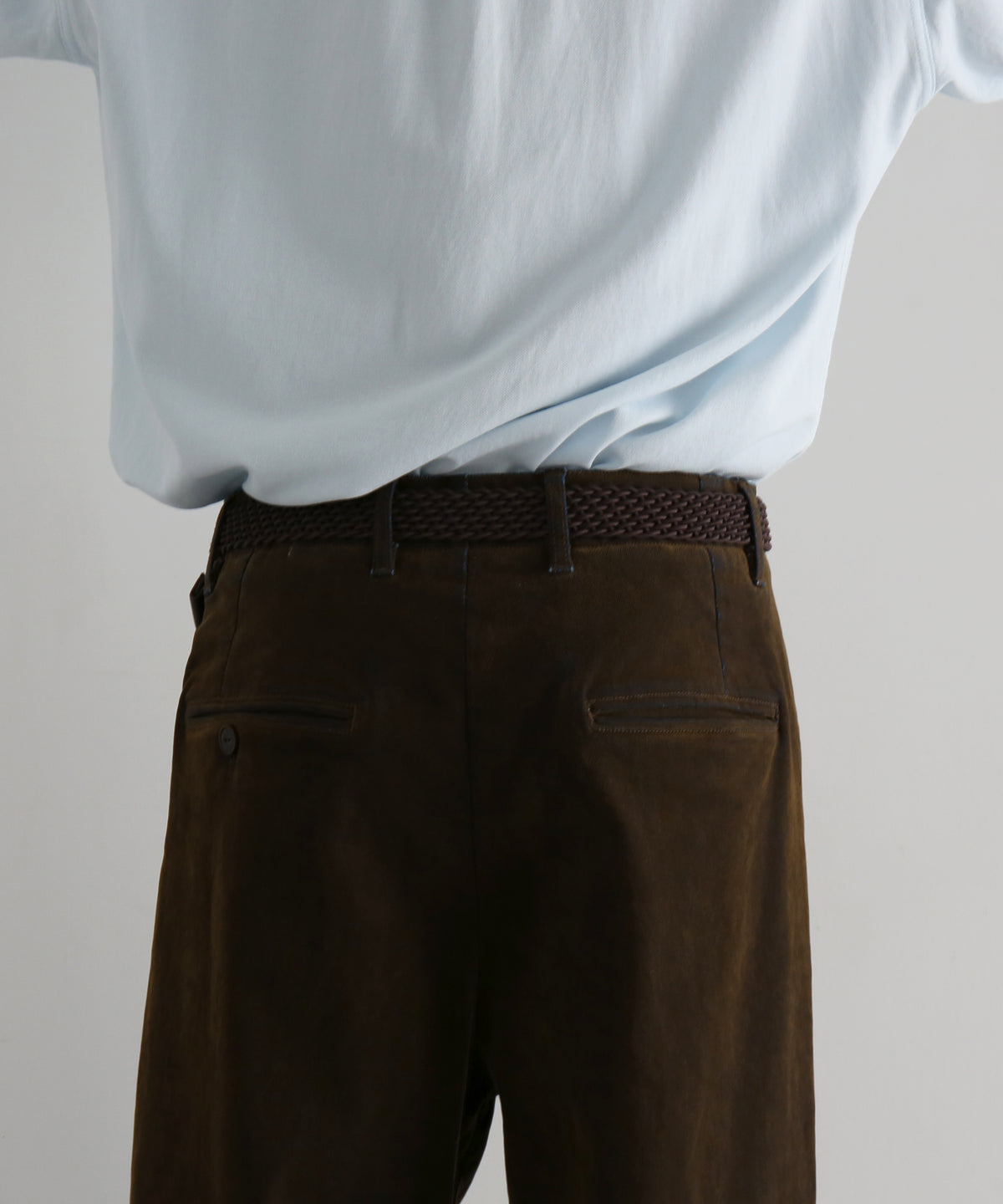 VOAAOV Pigment Cupro 5-pocket pants "CAMEL"