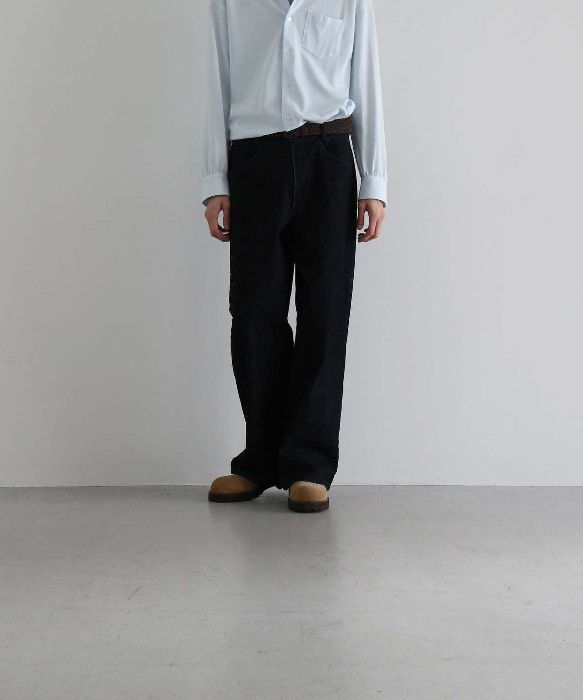 VOAAOV Flocky denim pants “BLACK”