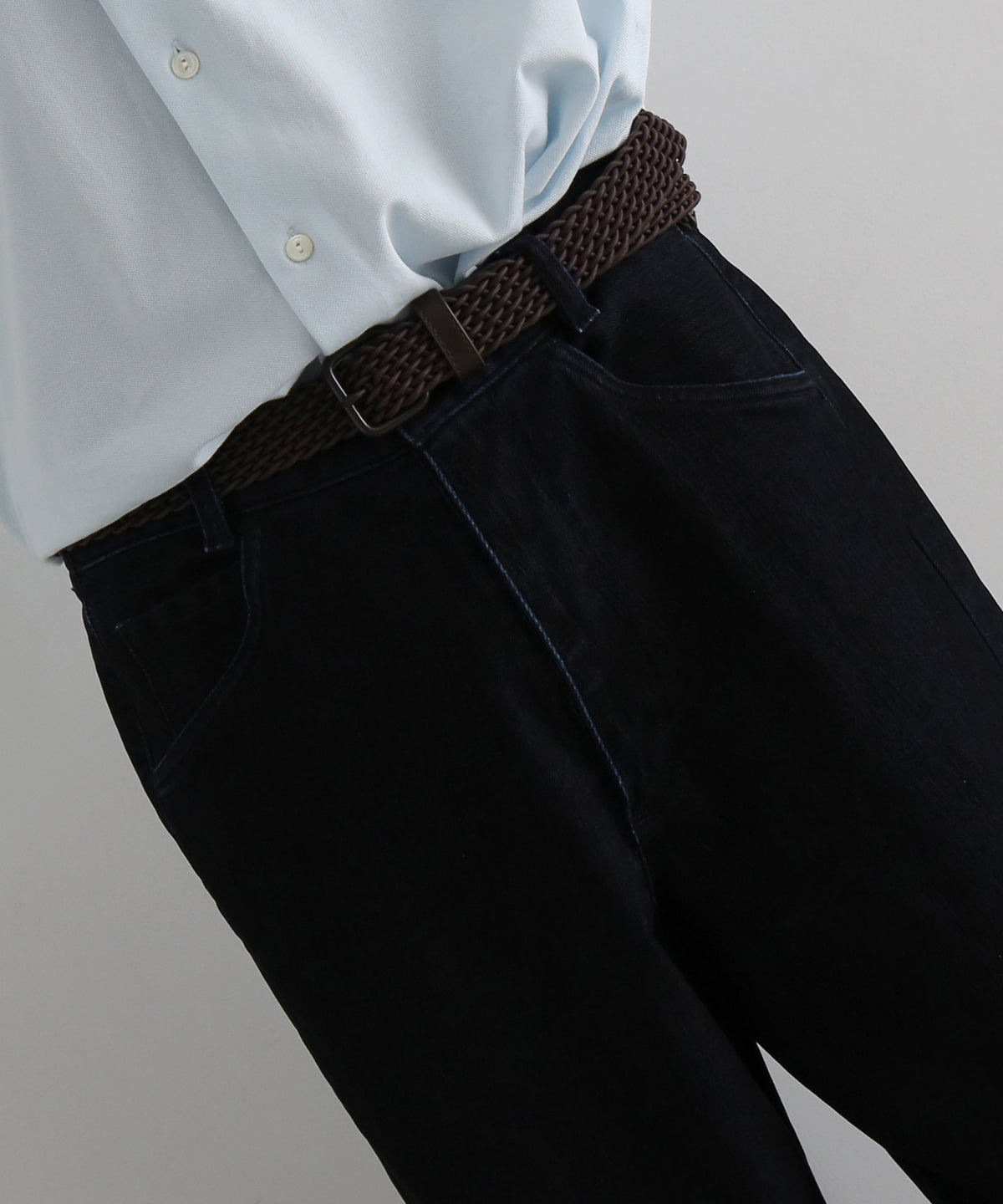 VOAAOV Flocky denim pants “BLACK”