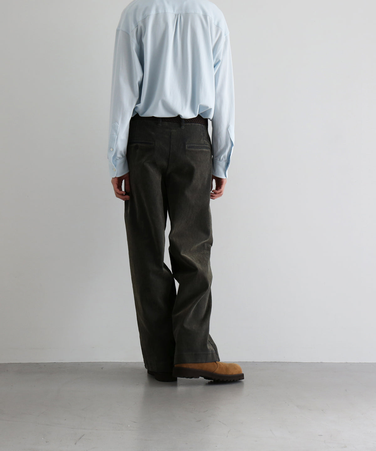 VOAAOV Flocky denim pants “OLIVE"