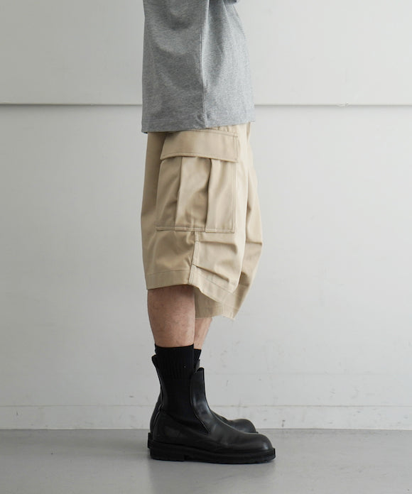 NEONSIGN Drill Cargo Shorts "BEIGE"