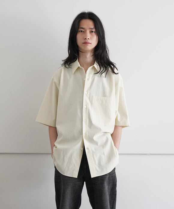 AURALEE WASHED FINX TWILL BIG HALF SLEEVED SHIRT 