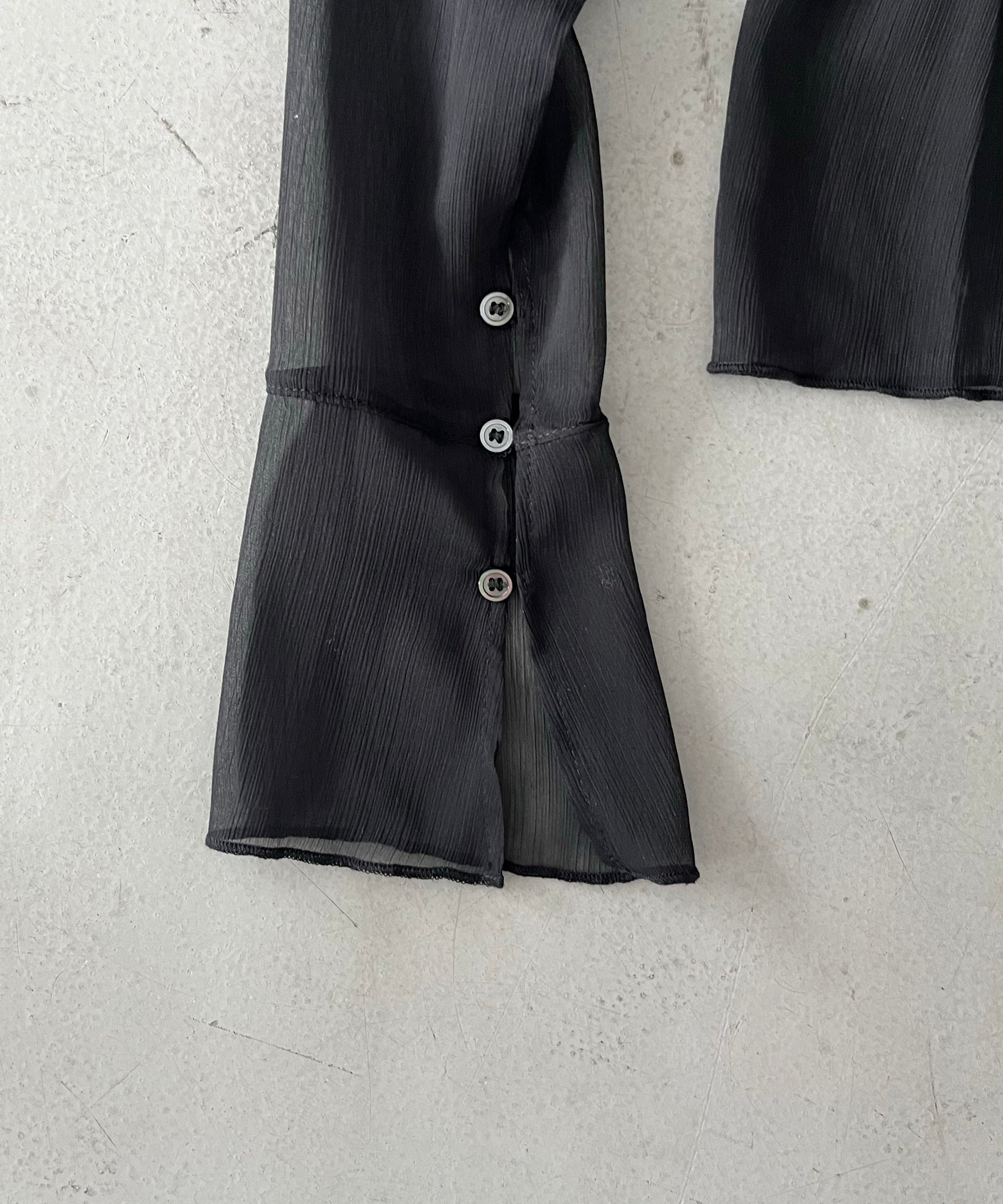 OUR LEGACY Waist blouse "CRINKLE BLACK VEIL POLY"