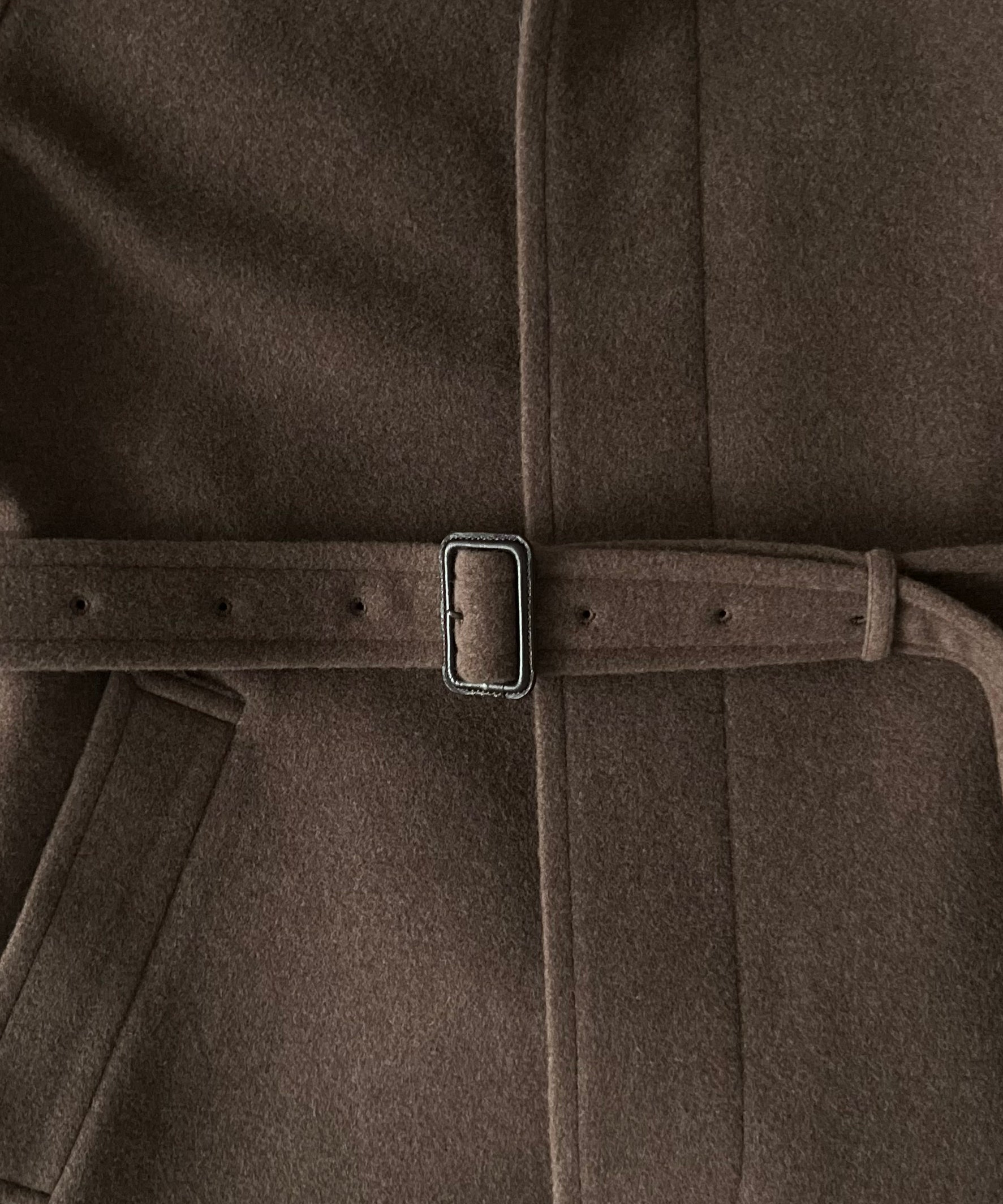 AURALEE Super fine wool mosser soutien collar coat "TOP BROWN"