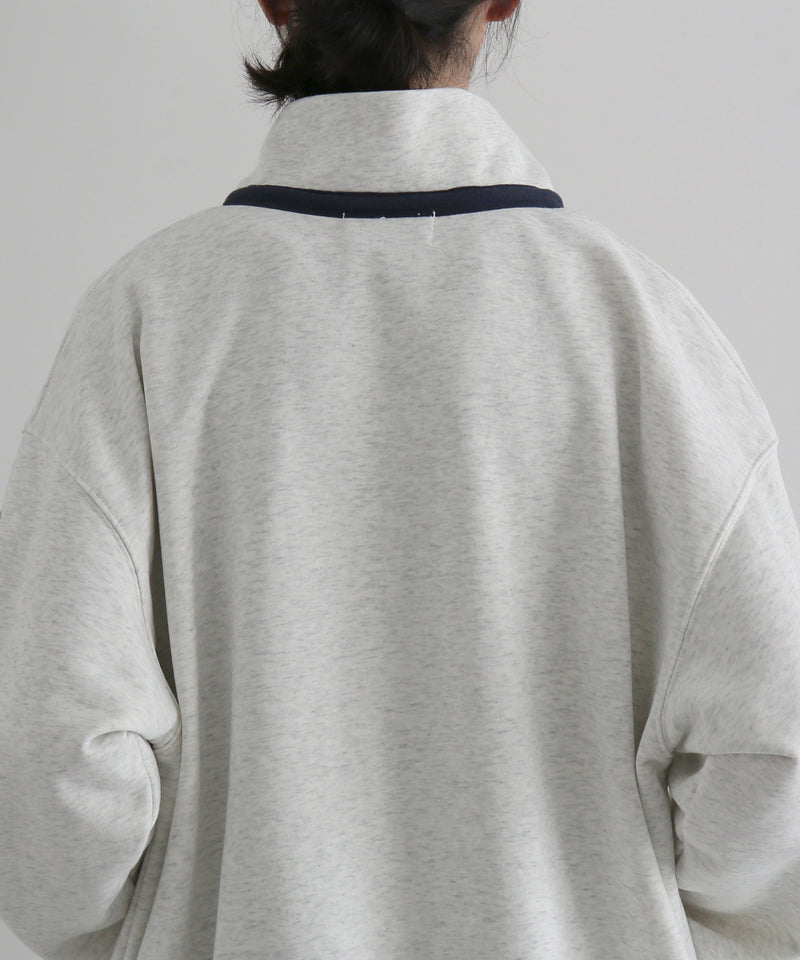 PHINGERIN Quarter zip sweatshirt "A:OATMEAL"