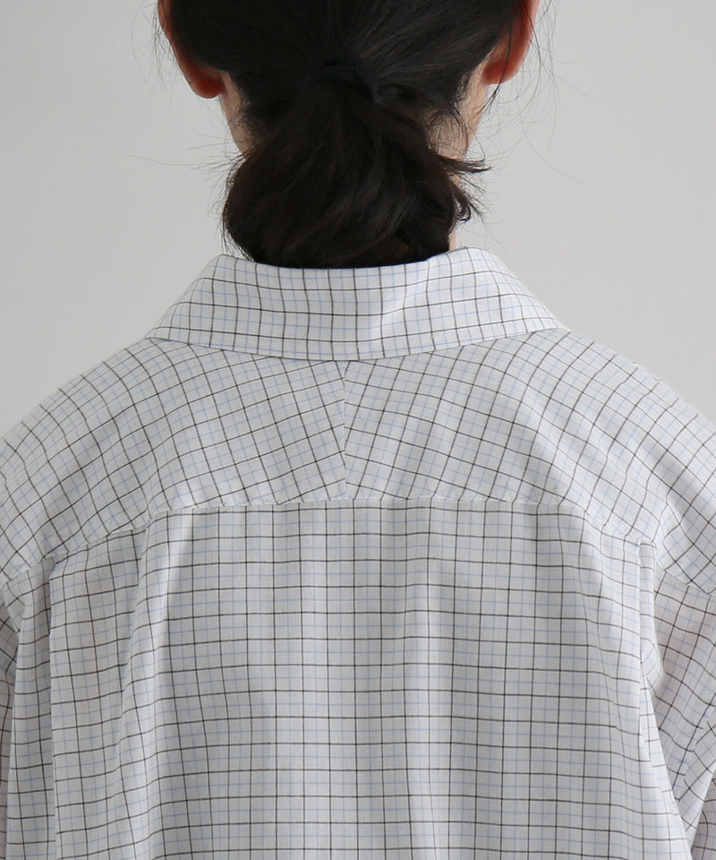 OLD FOLK HOUSE Banshu-ori classic shirt - vintage fabric "BLACK BLUE PLAID"