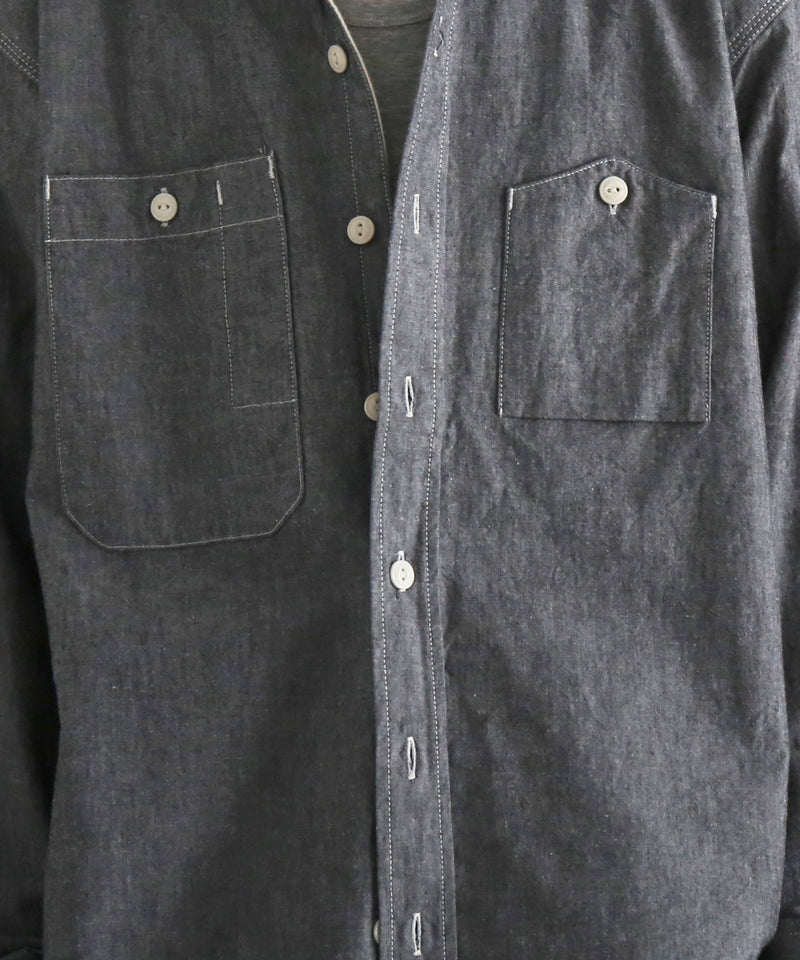 Engineered Garments Work shirt - cotton chambray "GRAY"