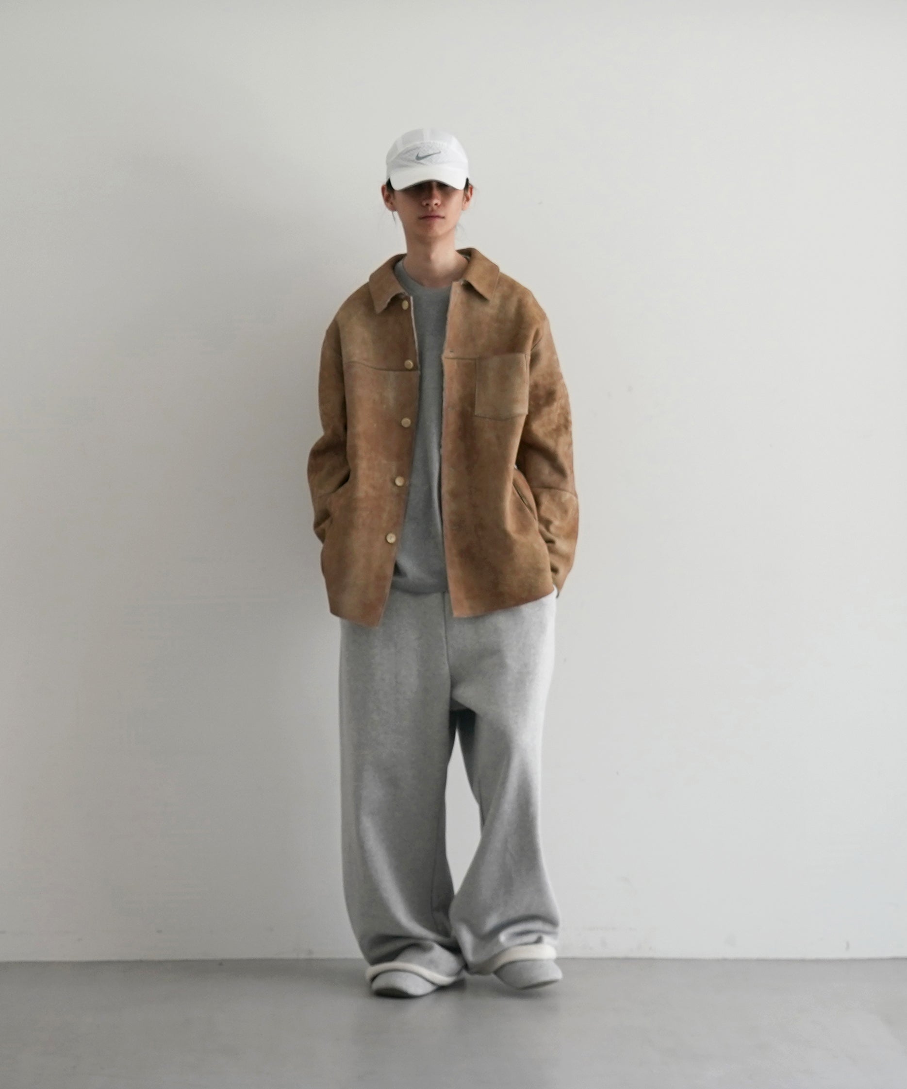 AURALEE Merino mouton shirt blouson "BEIGE"