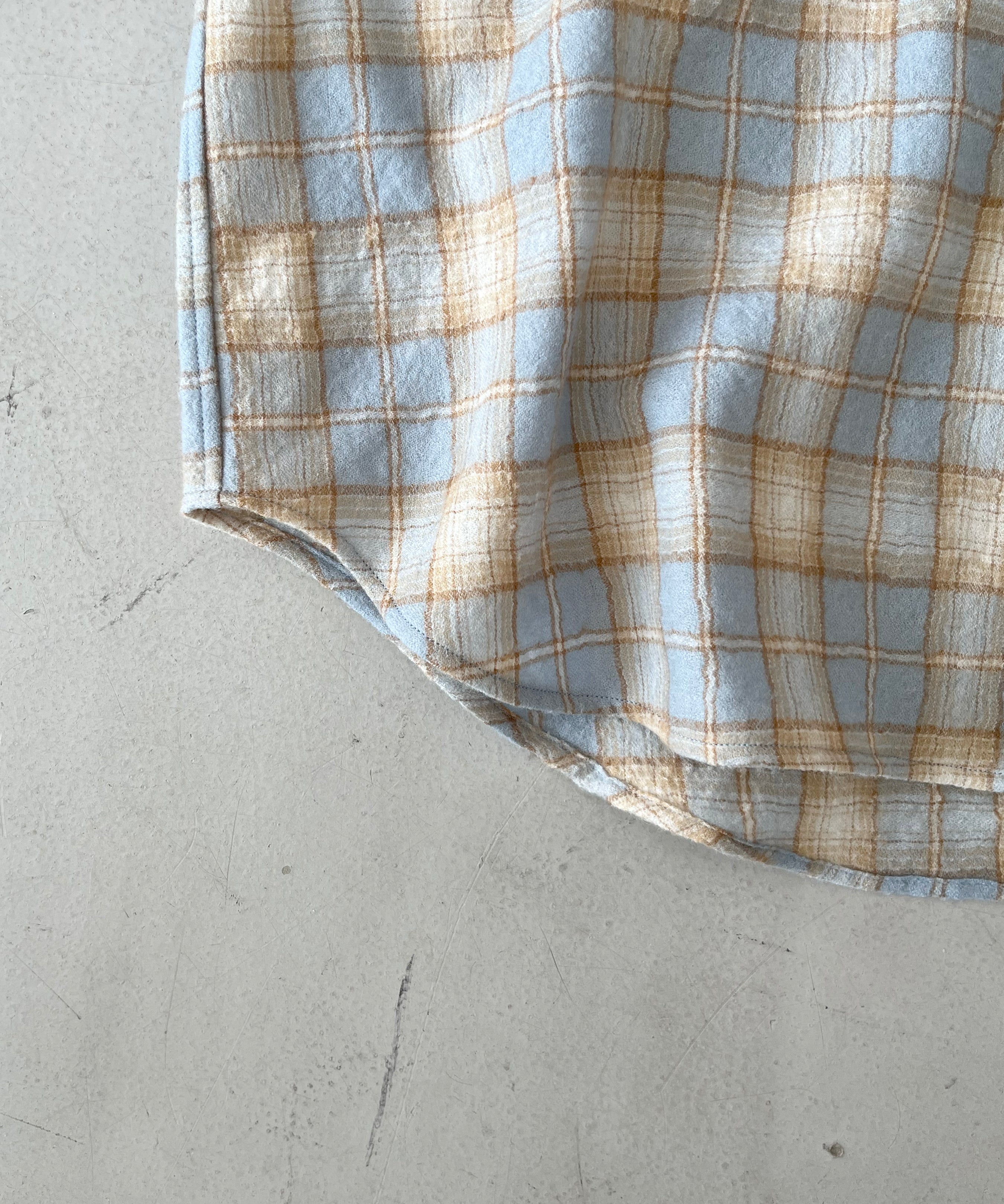 AURALEE Airy wool check shirt "LIGHT BLUE × BEIGE"