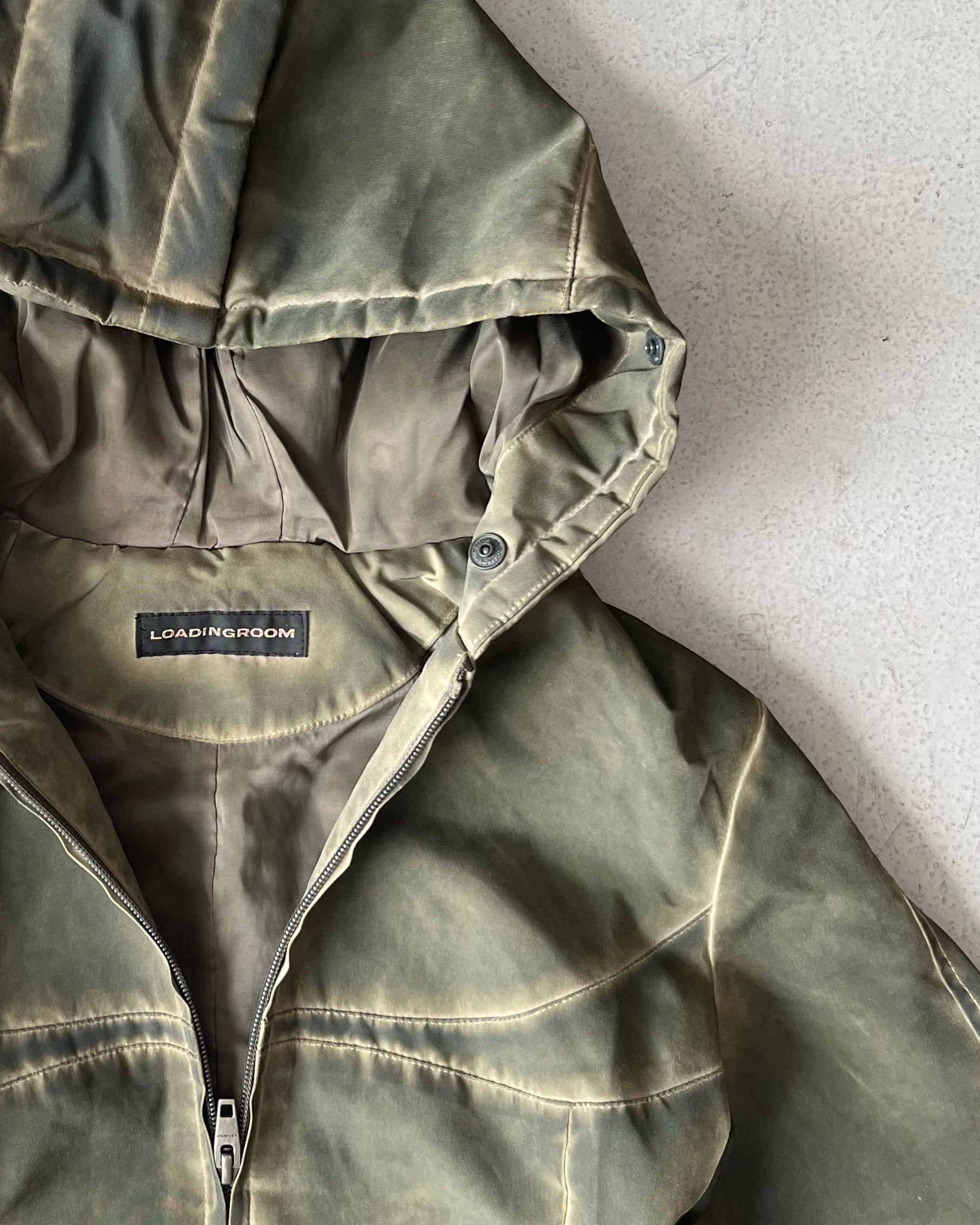 LOADINGROOM Fur hoodie zip jacket "KHAKI"