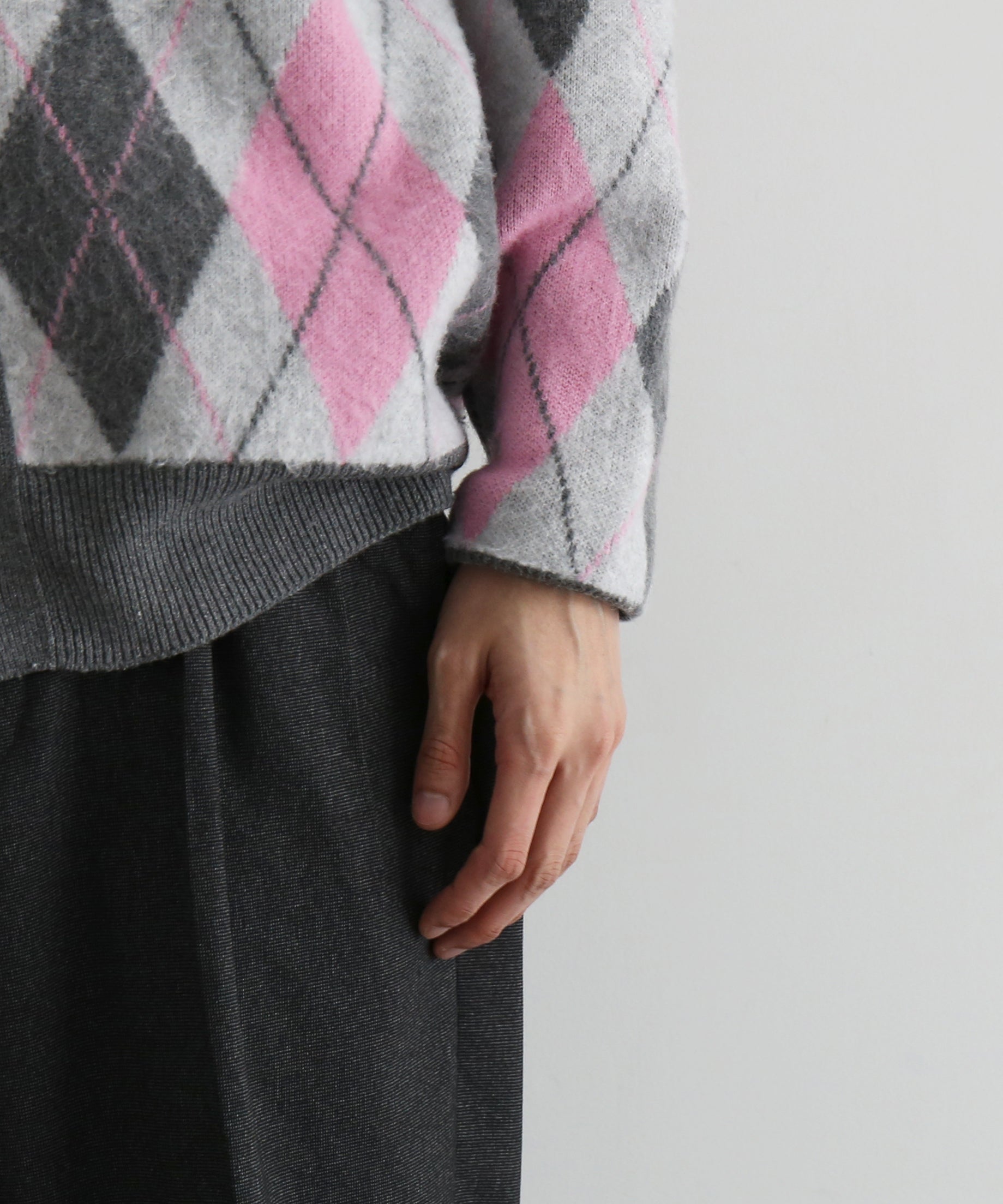【Pre order】KAIKO Domestic knit polo cardigan "FIGURE PINK"