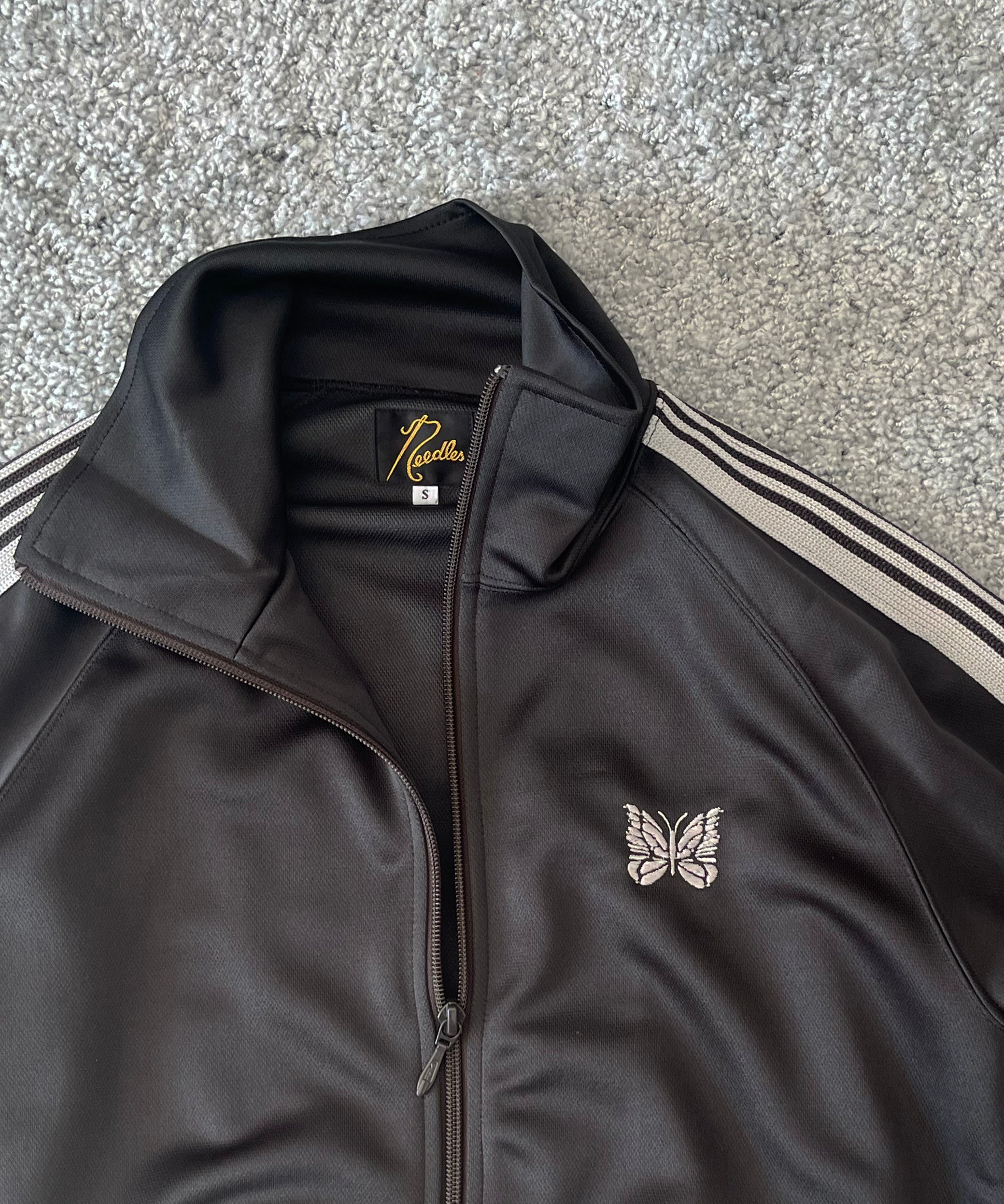 NEEDLES Track jacket - poly smooth "CHARCOAL"