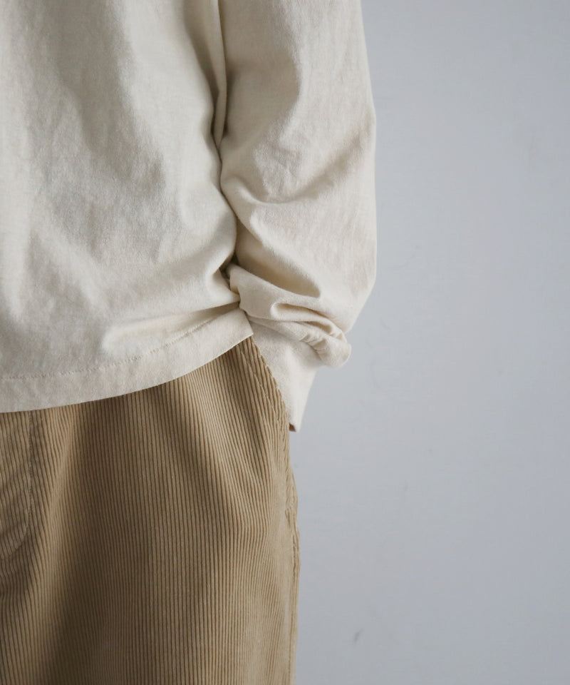 UNUSED Us2592 long-sleeve henry neck t-shirt "ECRU"
