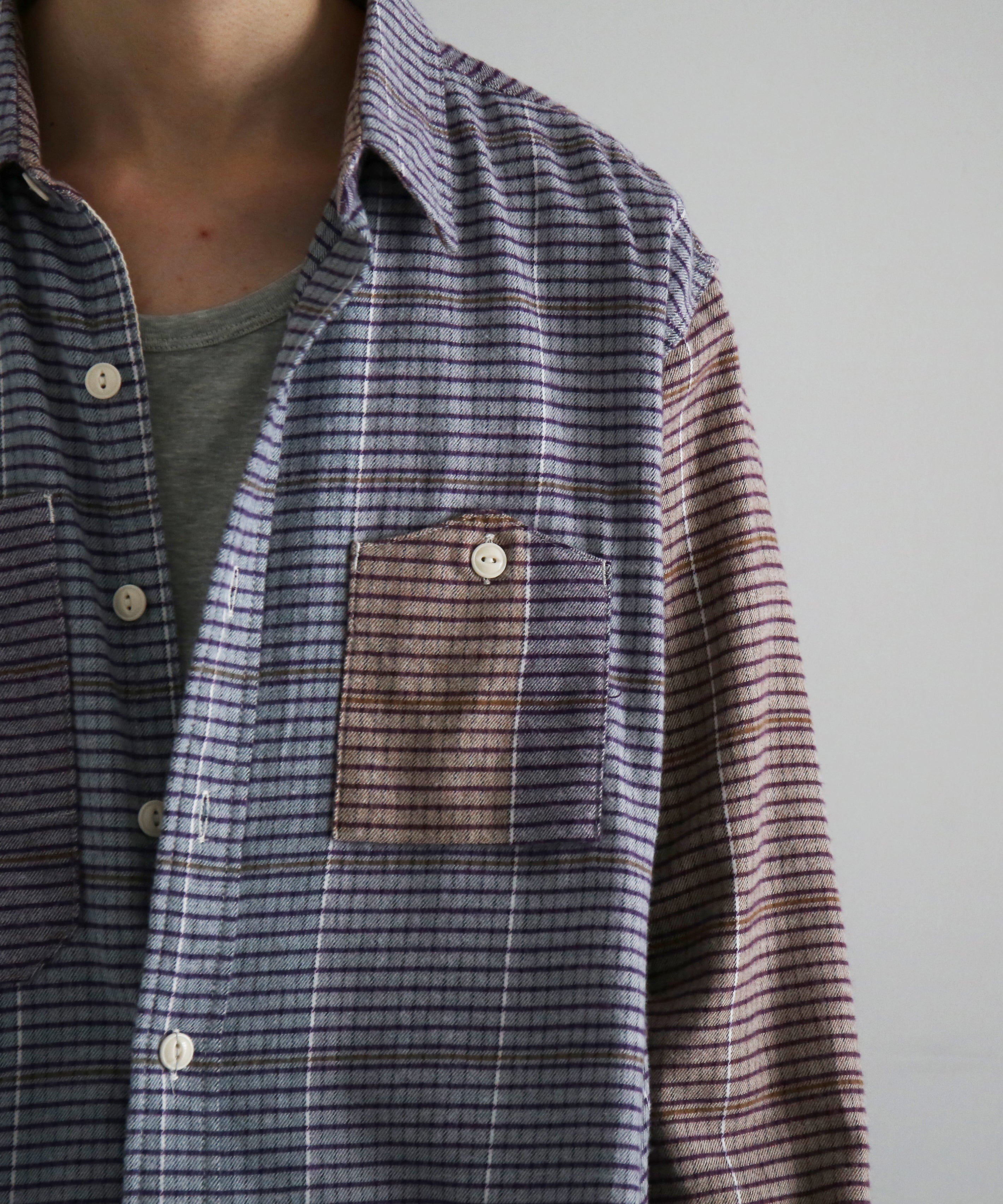 Engineered Garments Work shirt - color blook check "MULTI COLOR"