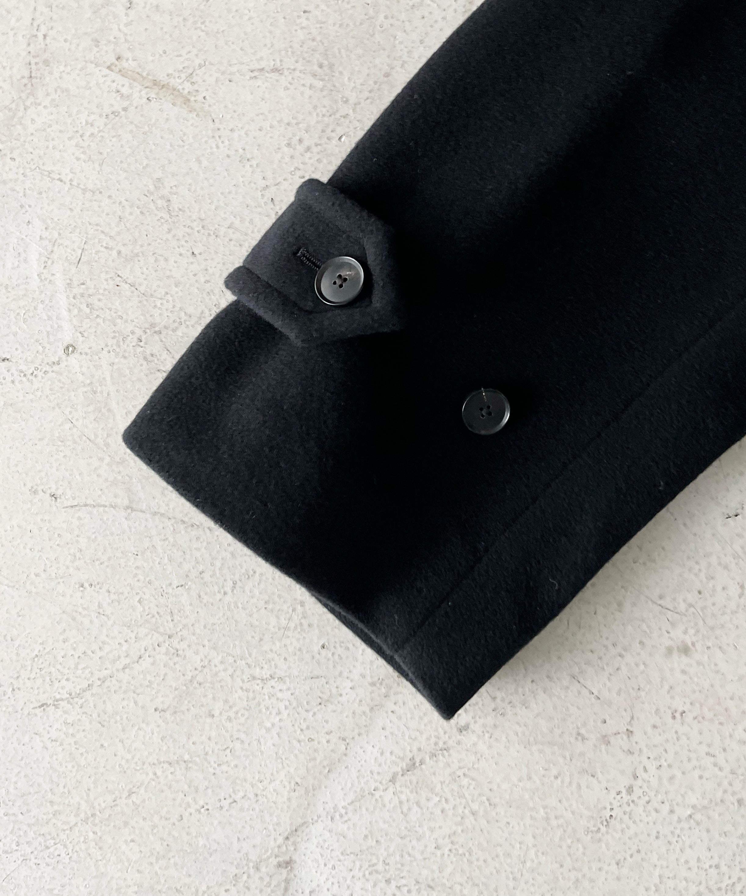 AURALEE Super fine wool mosser soutien collar coat "BLACK"