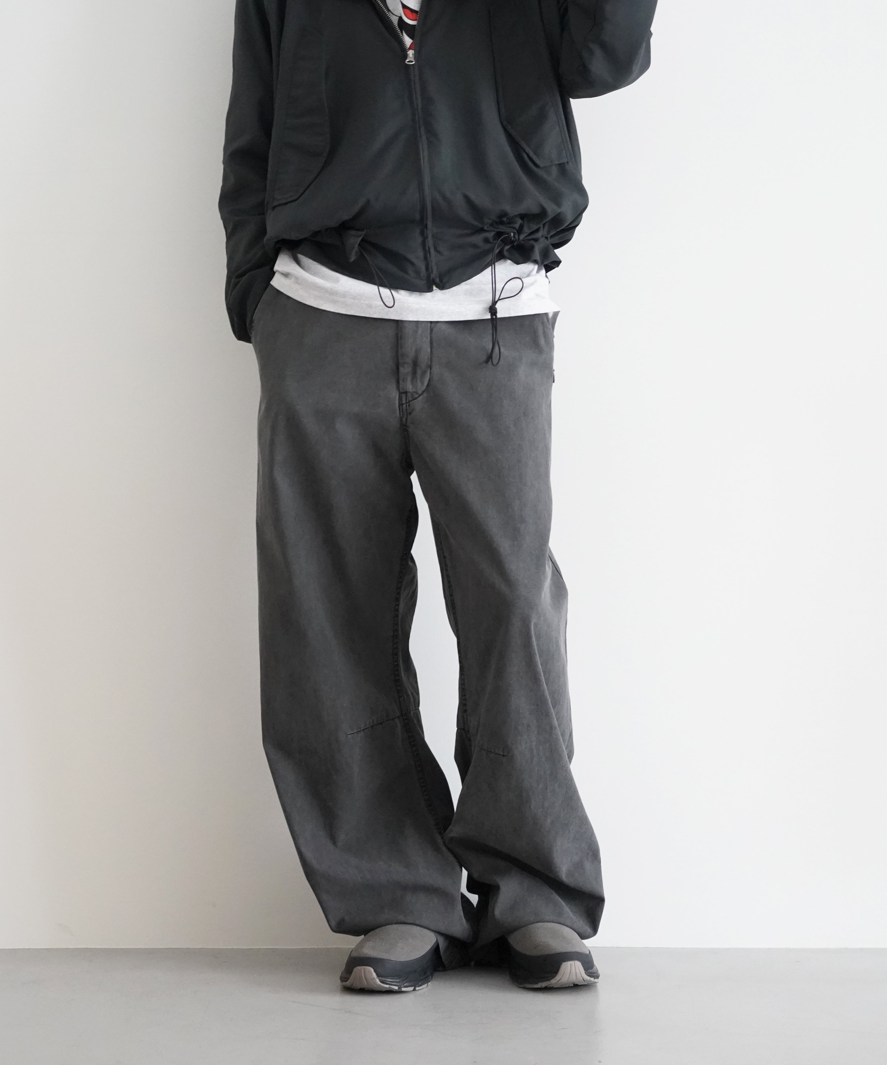 KAIKO THE DENIM WIDE FIT COTTON GABARDINE "FADED BLACK"