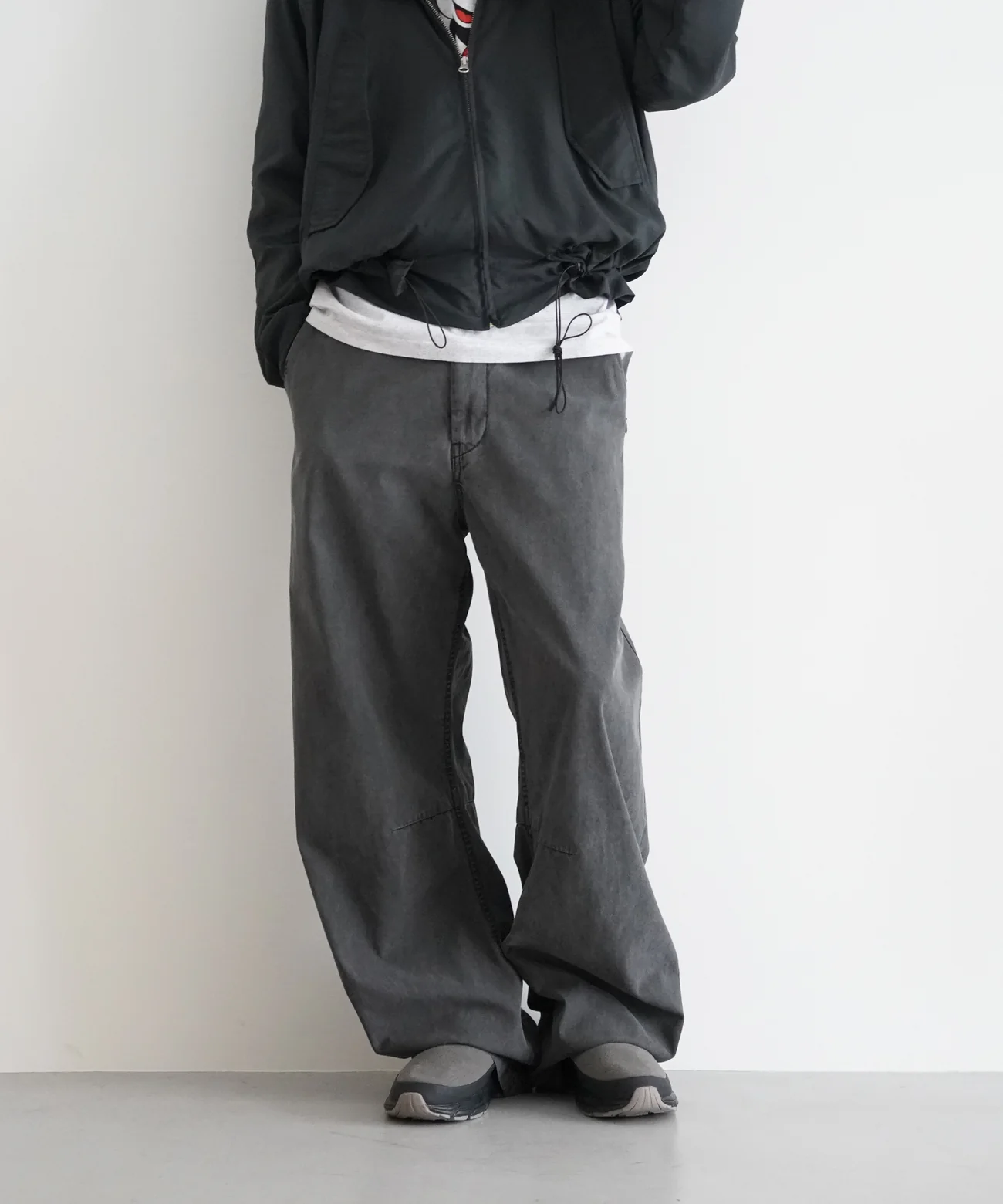 KAIKO THE DENIM WIDE FIT COTTON GABARDINE "BLACK"