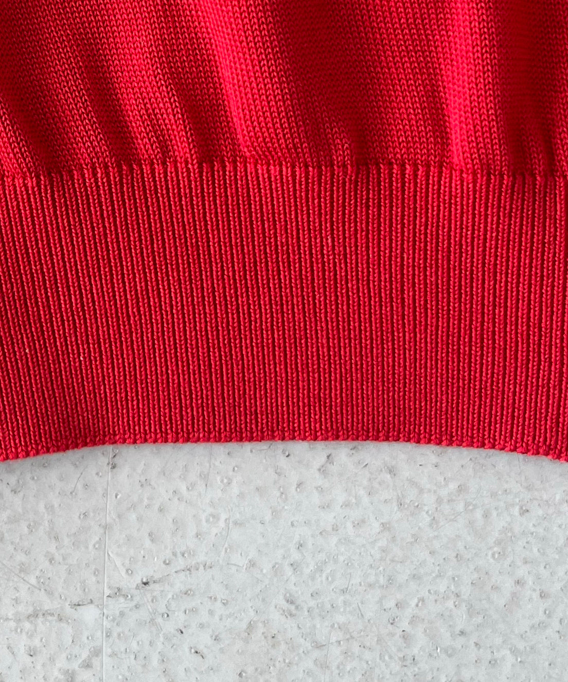 【EXCLUSIVE】crepuscule Open collar knit shirt "RED"