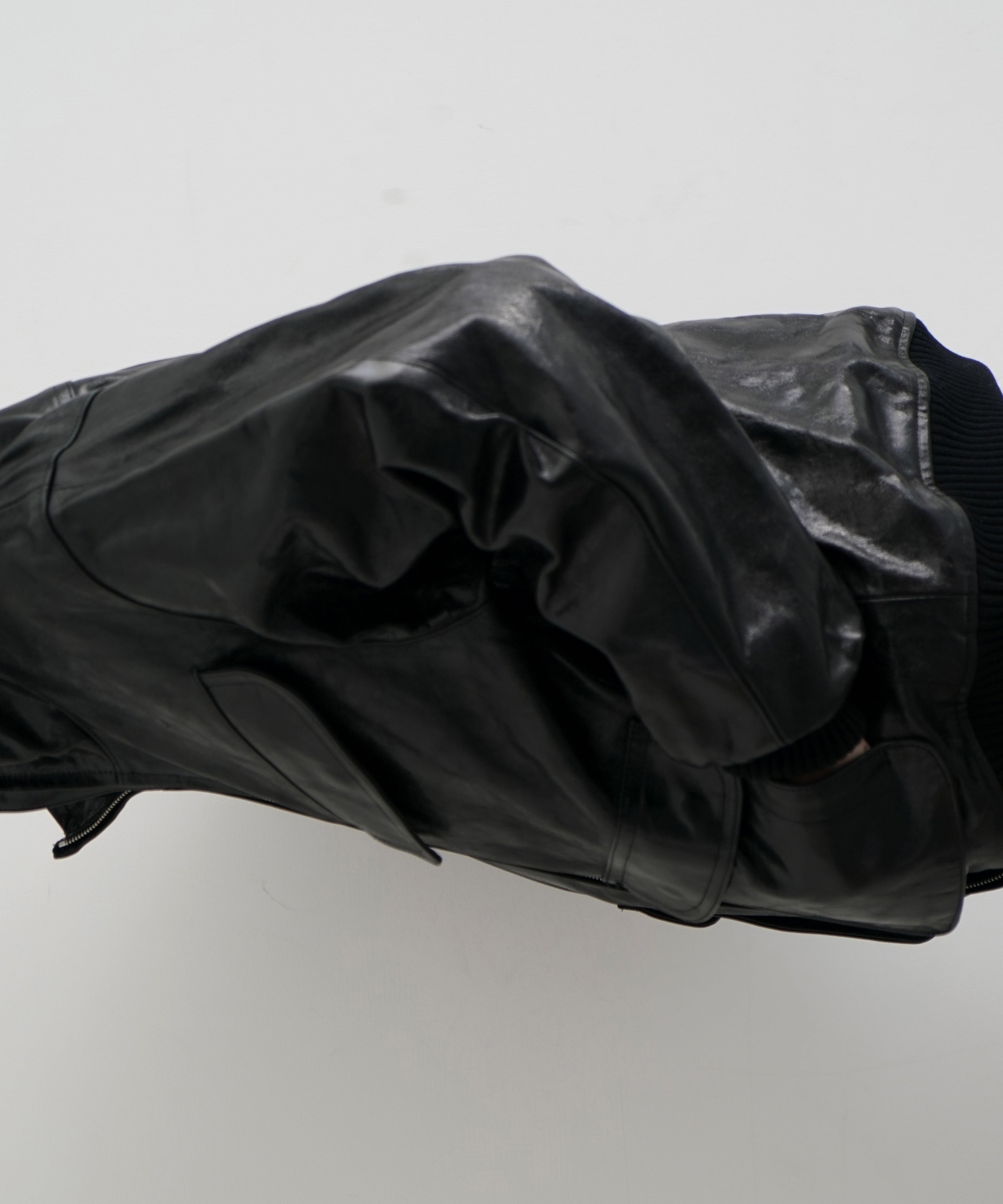 AURALEE Lamb leather zip blouson "BLACK"