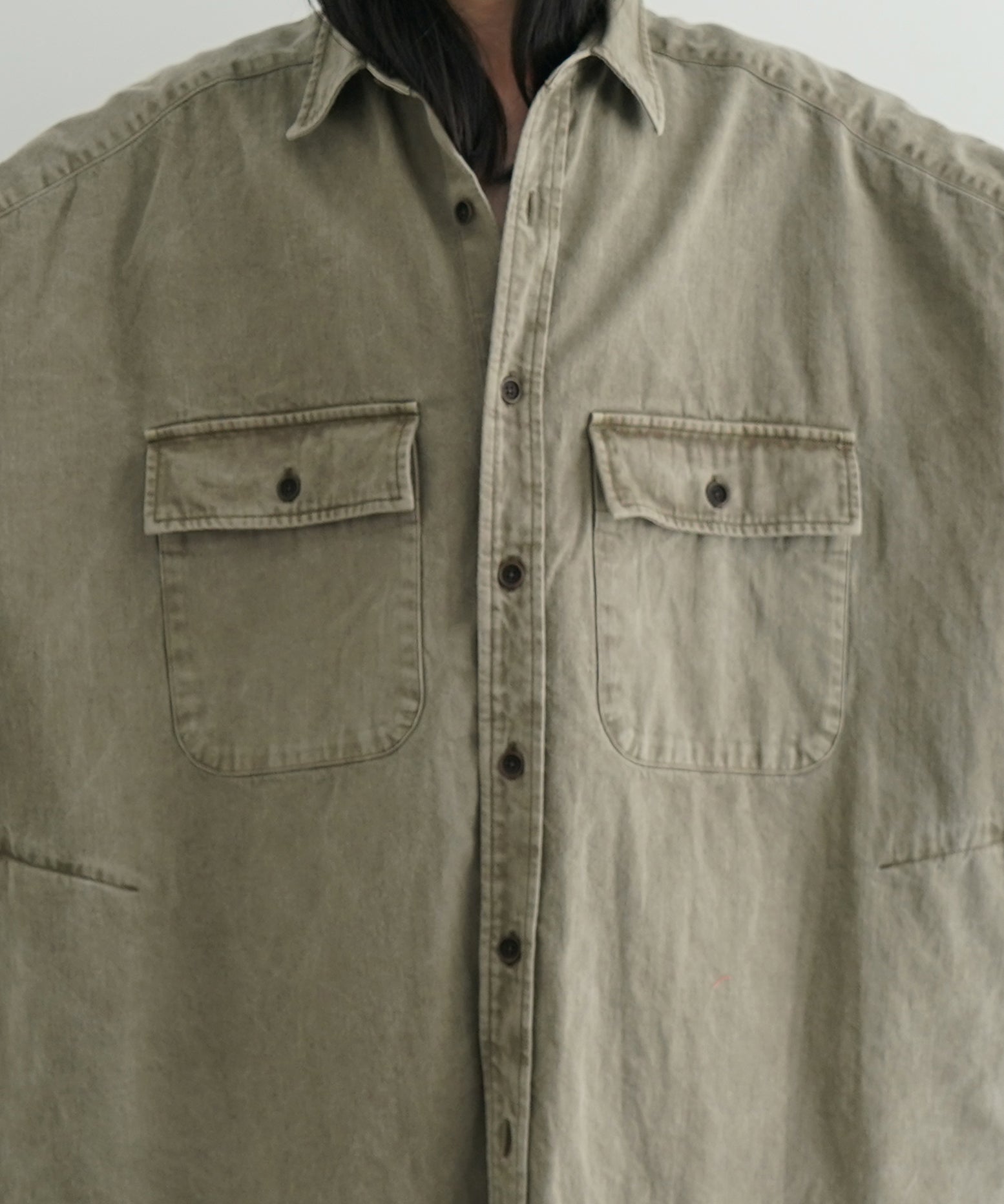 ensou. Whale work shirt "OLIVE"