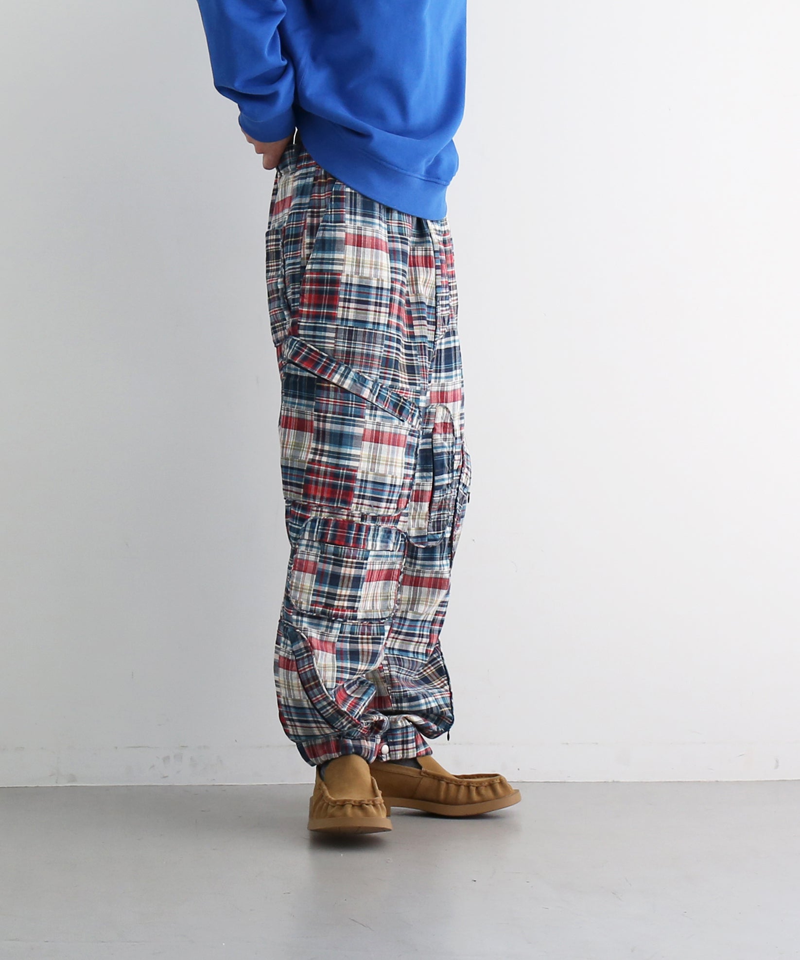 PHINGERIN Piped flight pants "B:BLUE×RED"