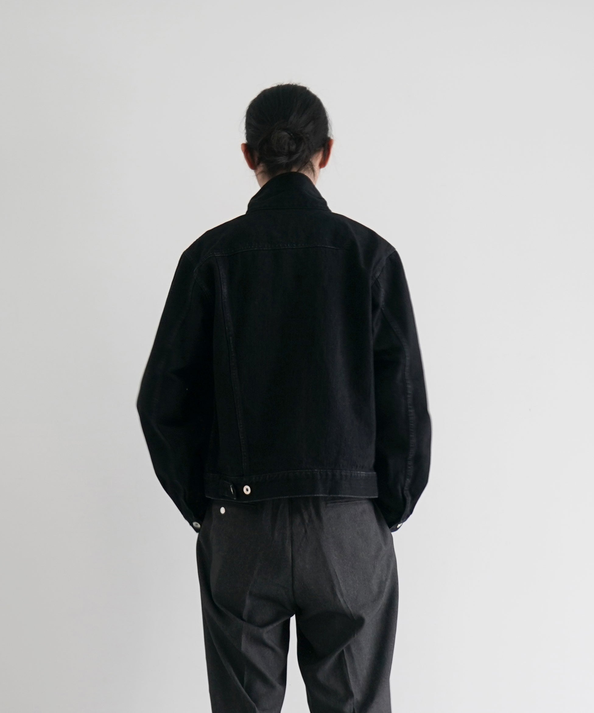 ensou. Erased jean jacket-washed "BLACK"