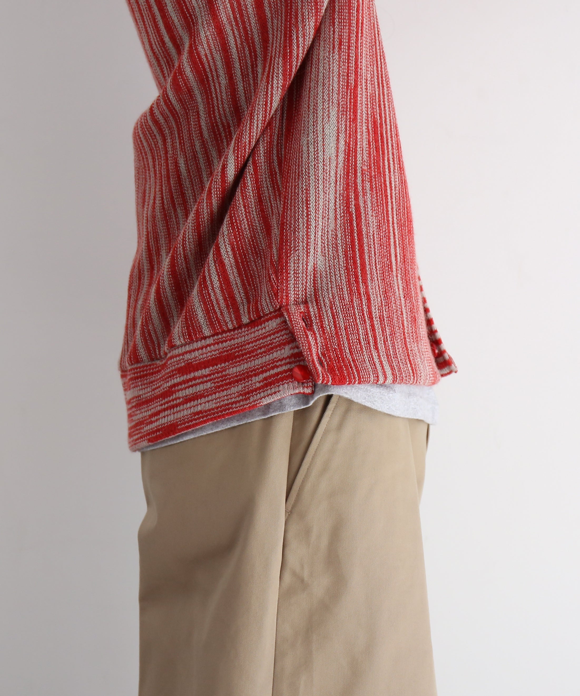 NEEDLES Knit cardigan -crepe weave- "RED"
