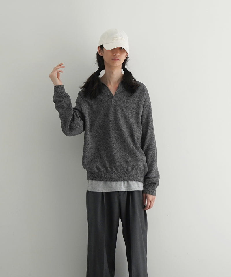 【EXCLUSIVE】crepuscule Co/ra moss stitch skipper "BLUE"
