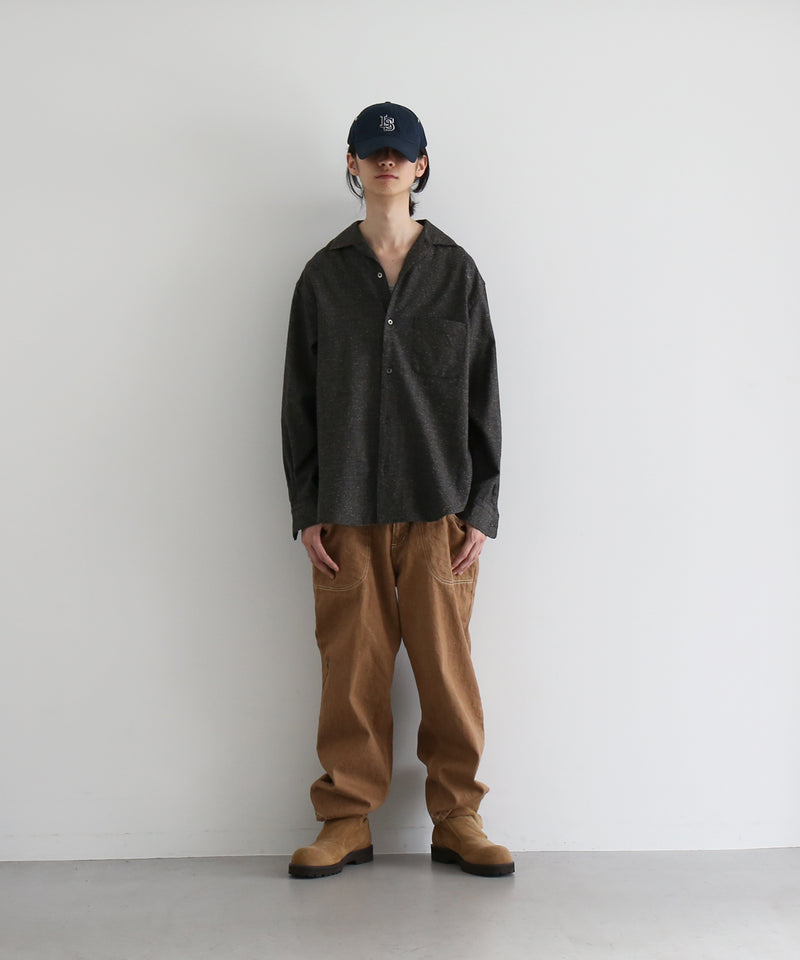 URU Italian collar l/s shirts b "BLACK"