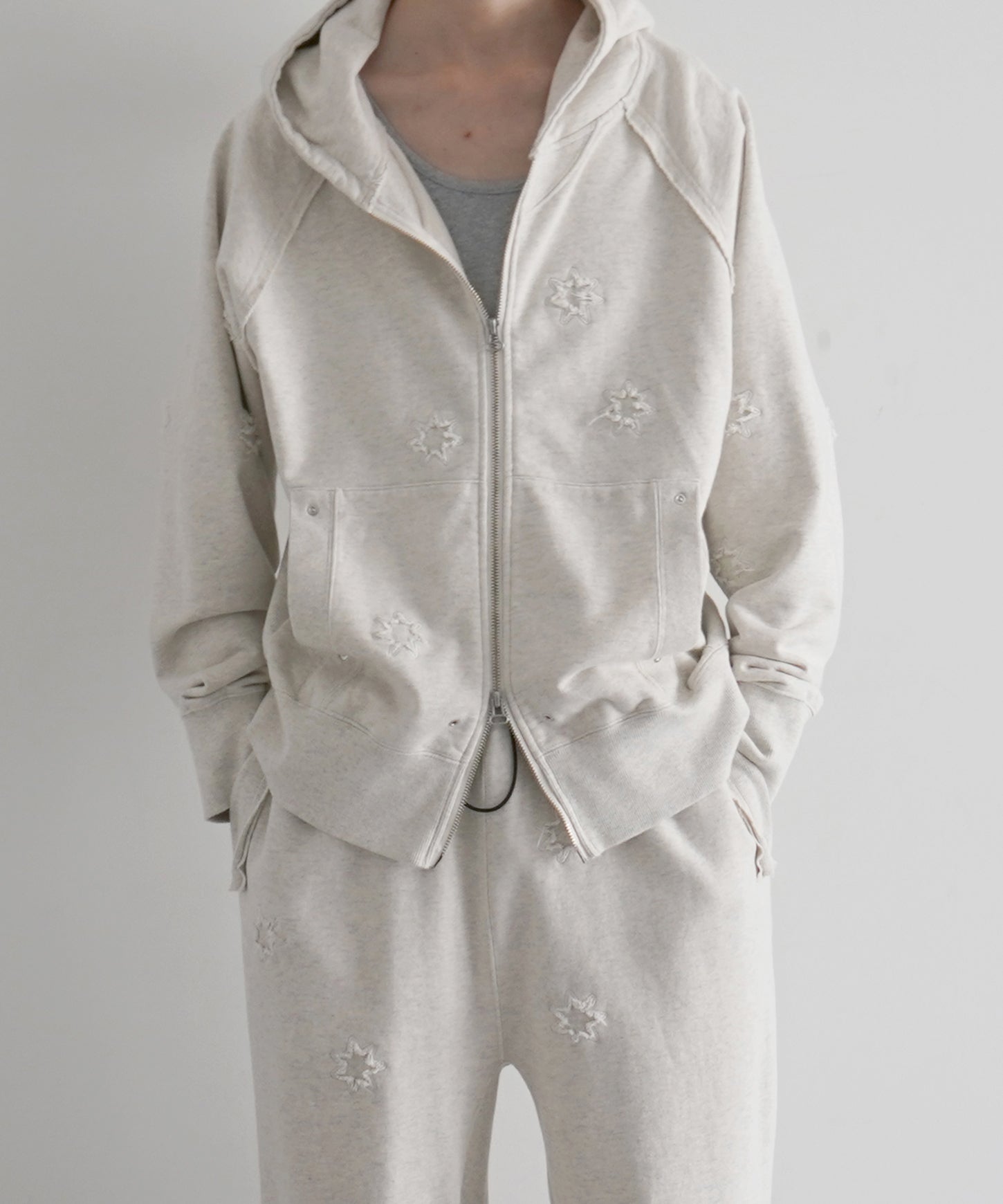 FAF(FAKE AS FLOWERS) Stella (zip up hoodie) "GRAY"