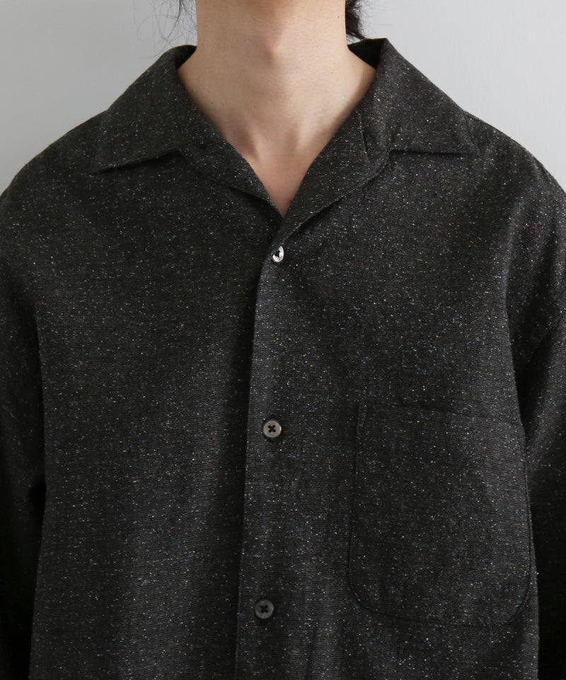 URU Italian collar l/s shirts b "BLACK"