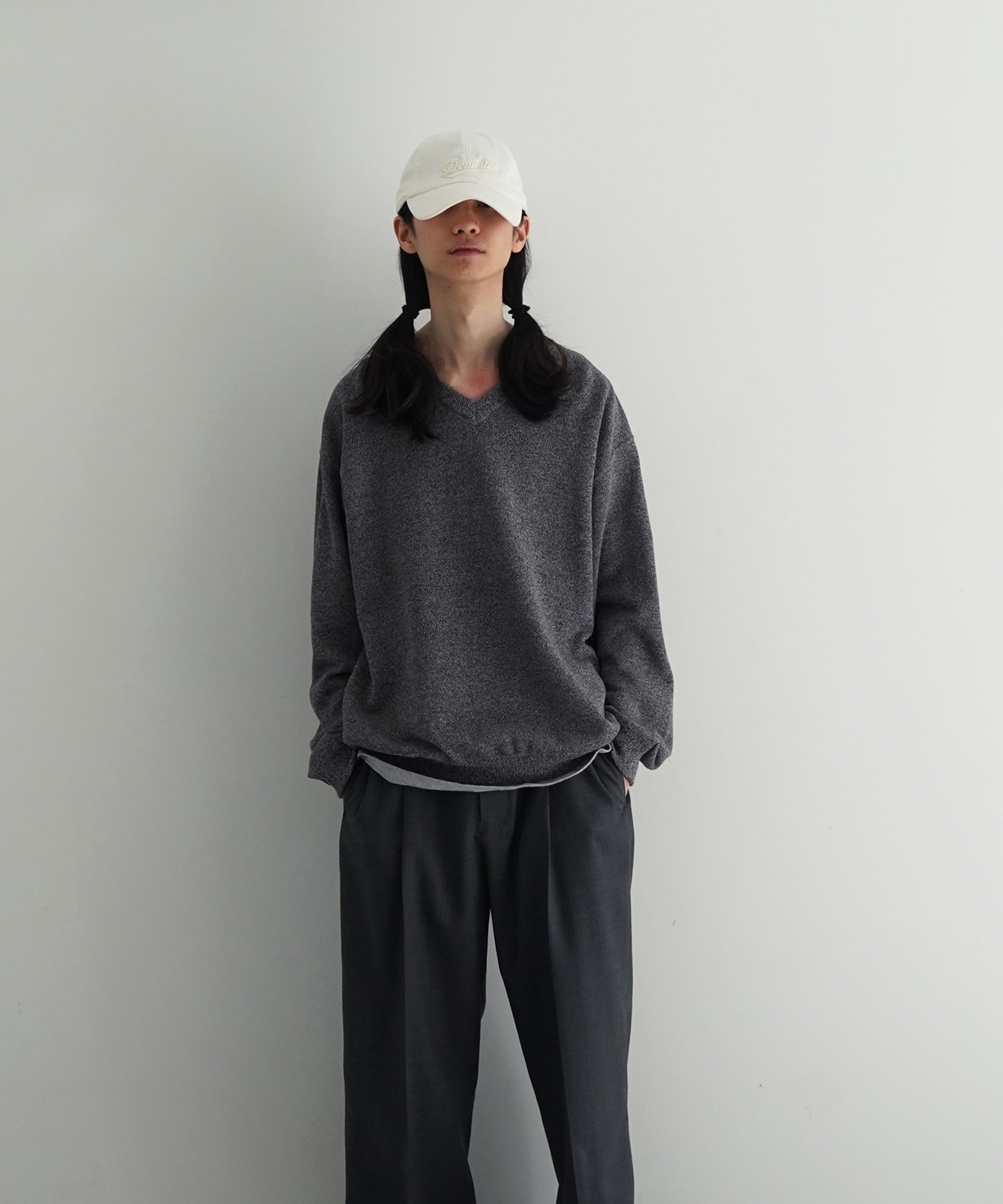 【EXCLUSIVE】crepuscule Co/ra moss stitch p/o "BLACK"