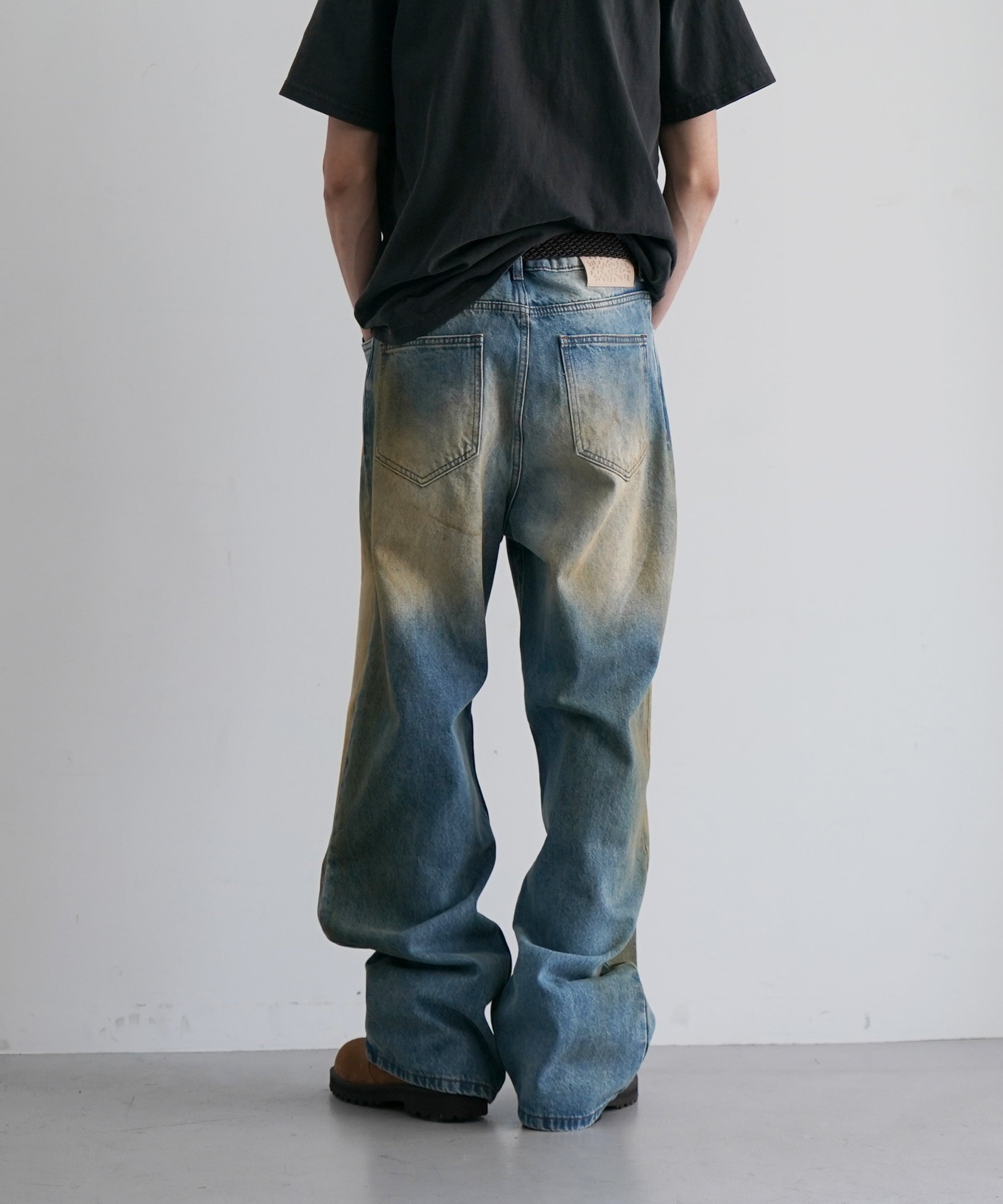 Basketcase Lax baggy denim mud wash "BLUE/DIRT"