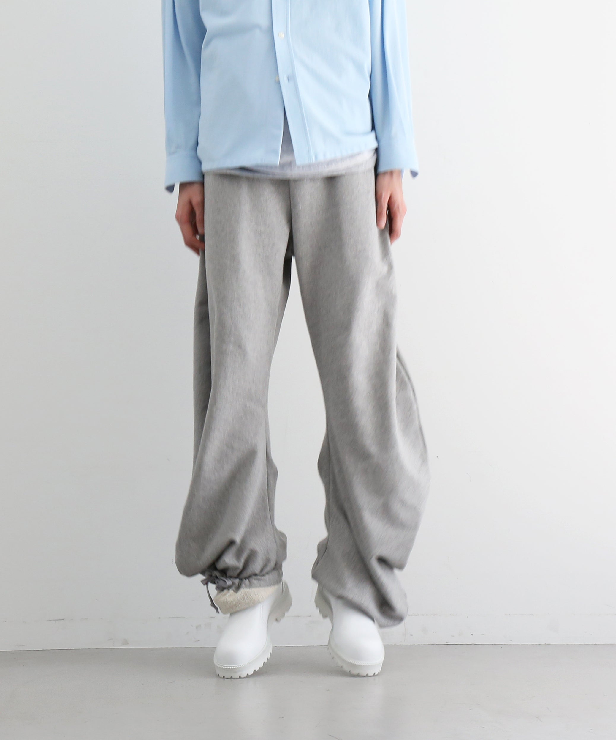 OPPOSE DUALITY Twist sweat pants "LIGHT GRAY"