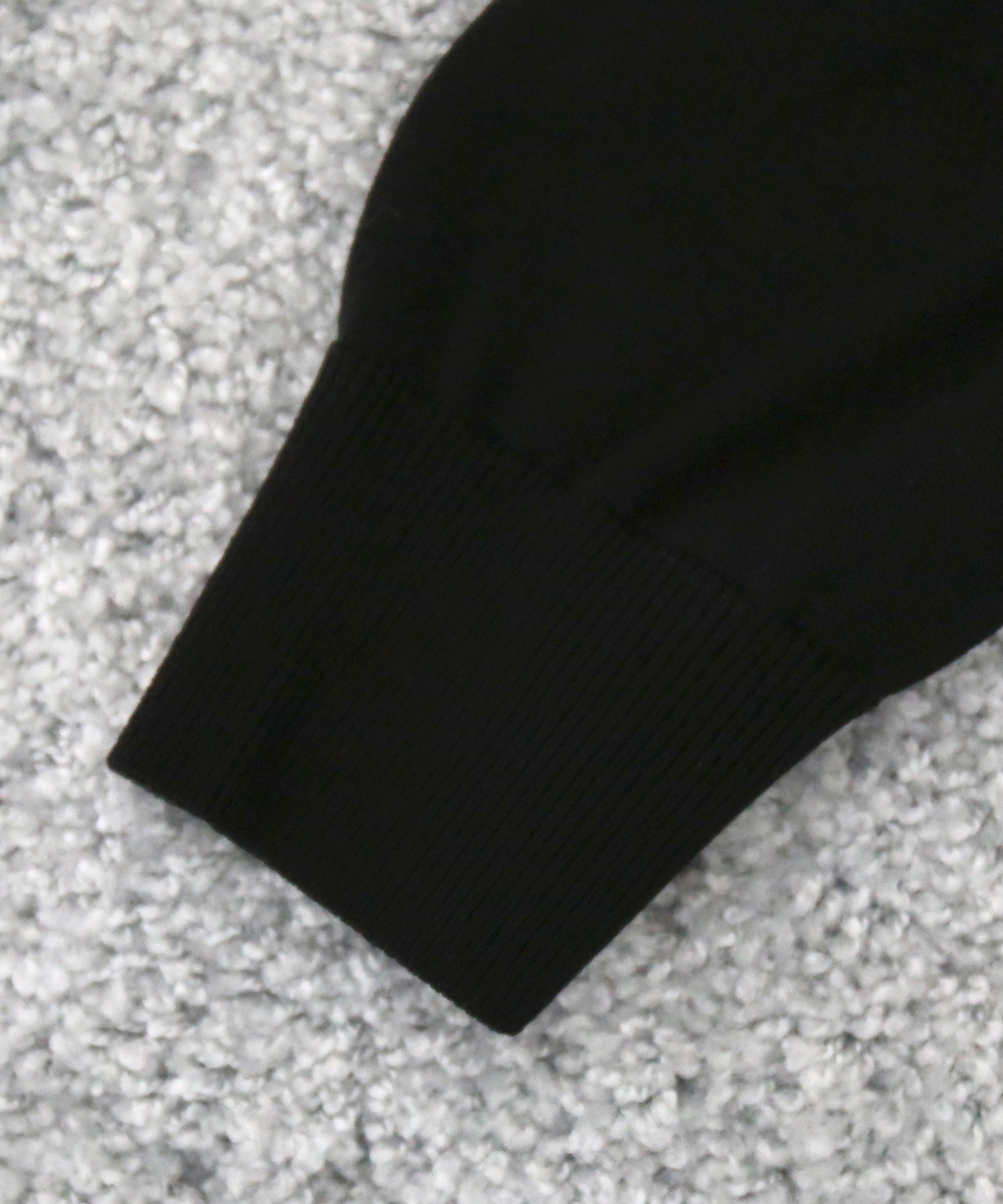 【EXCLUSIVE】crepuscule Open collar knit shirt "BLACK"