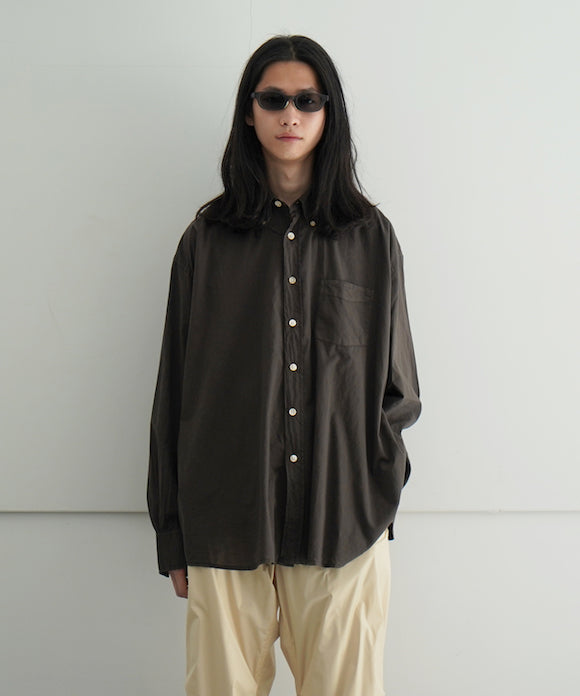 OUR LEGACY BORROWED BD SHIRT "FADED BROWN COTTON VOILE"