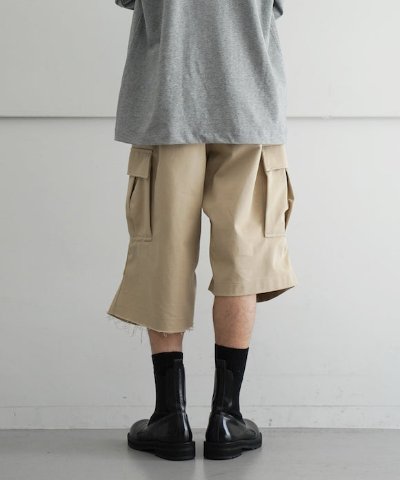 NEONSIGN Drill Cargo Shorts "BEIGE"